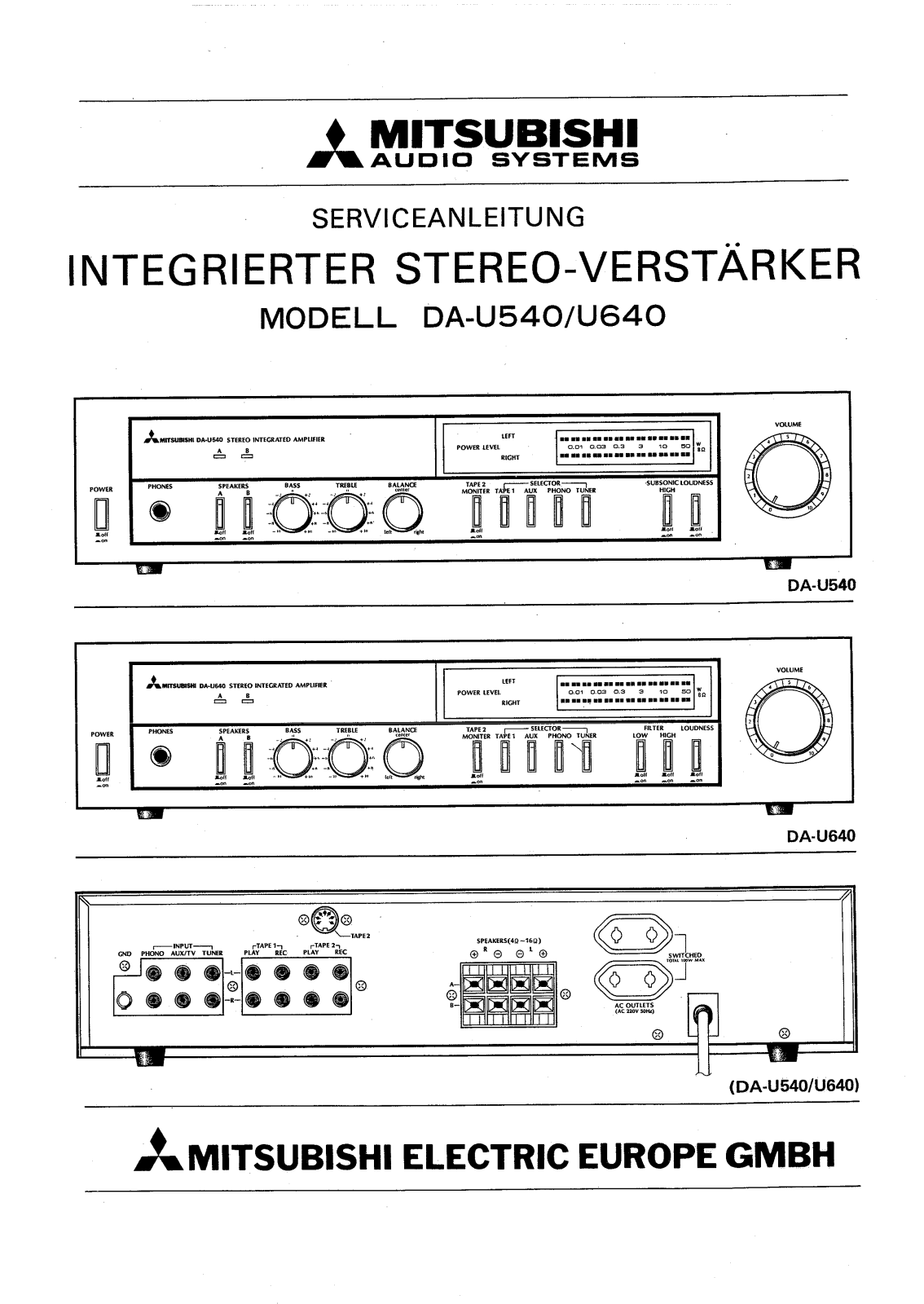 Mitsubishi DA-U540-U640 Service Manual