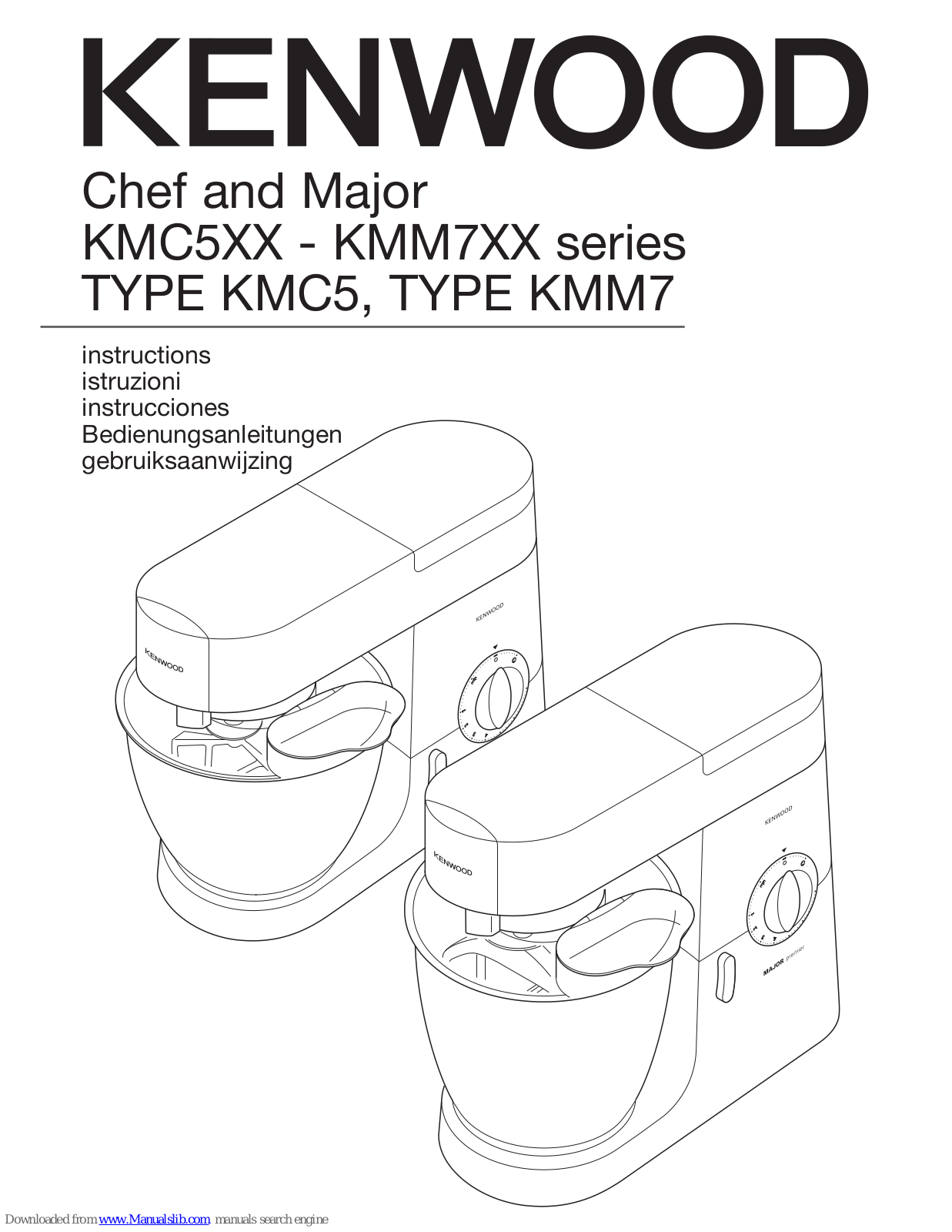 Kenwood KMC5XX series, KMM7XX series, KMC01 series, KMM02 series, KMC010 series Instructions Manual