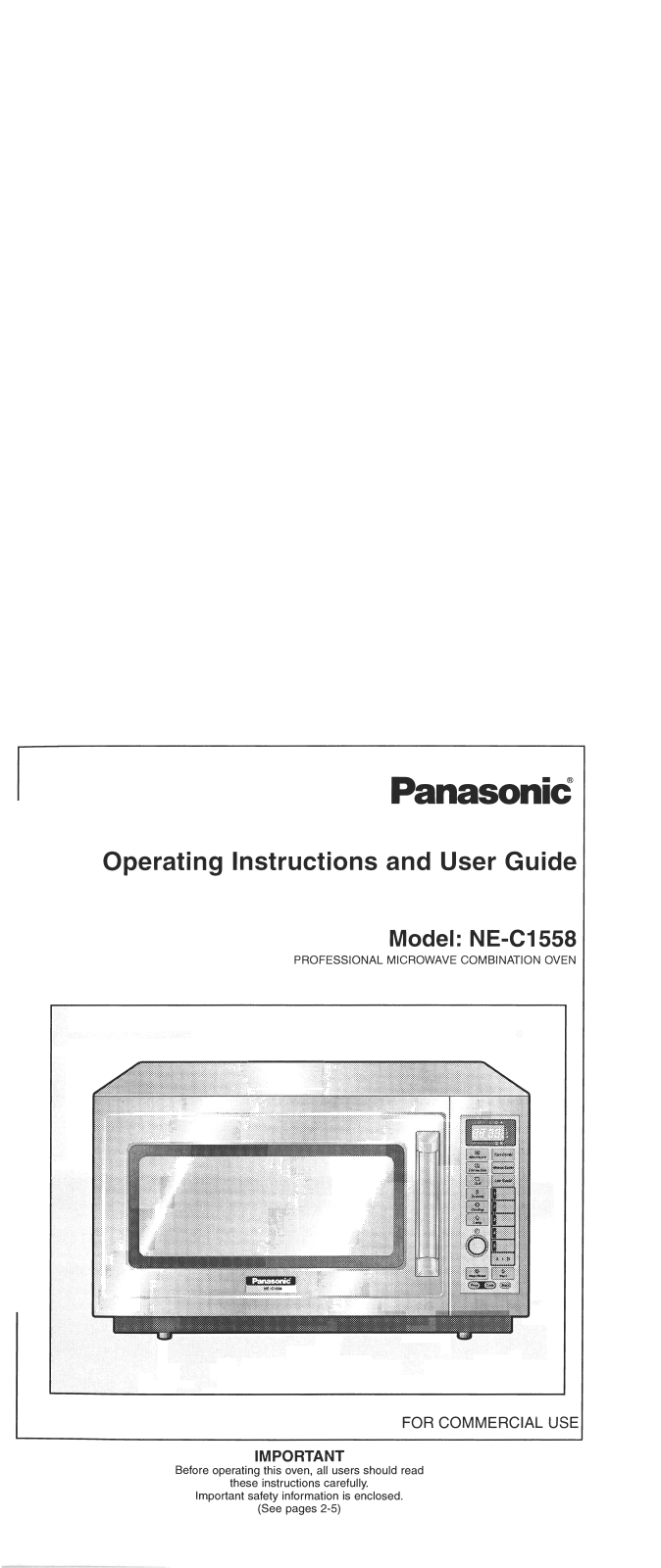 PANASONIC NEC1558 User Manual