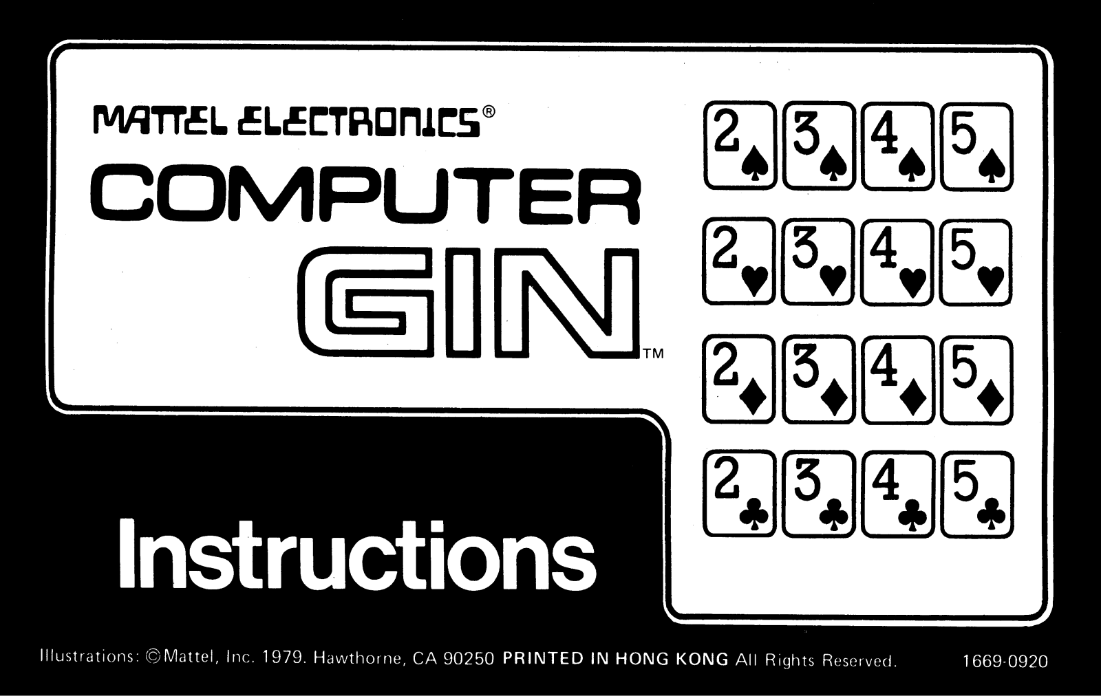 Mattel Computer Gin User Guide