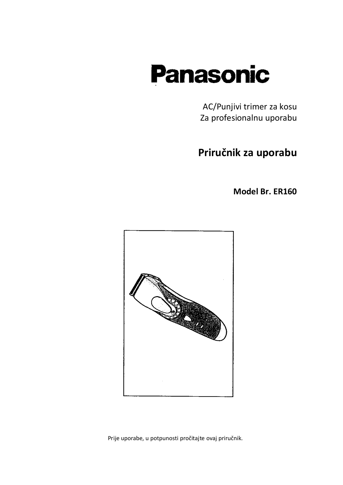 Panasonic ER-160 User Manual