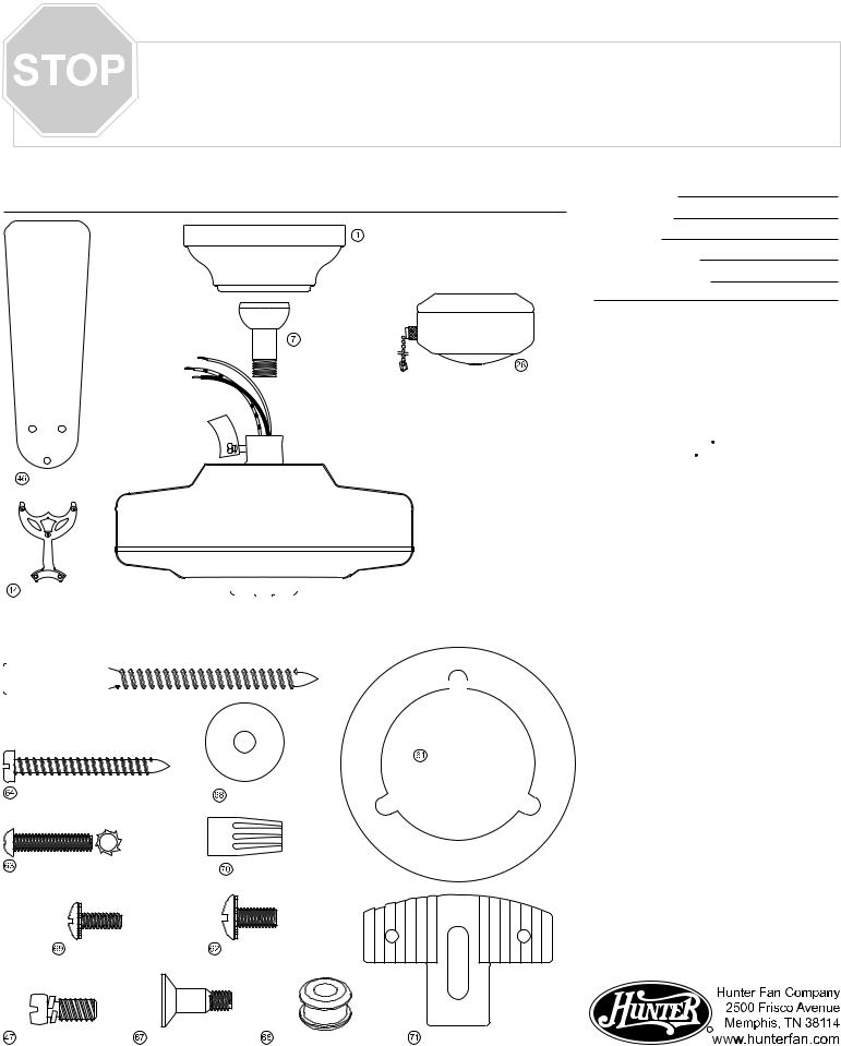 Hunter 25518 Parts Guide