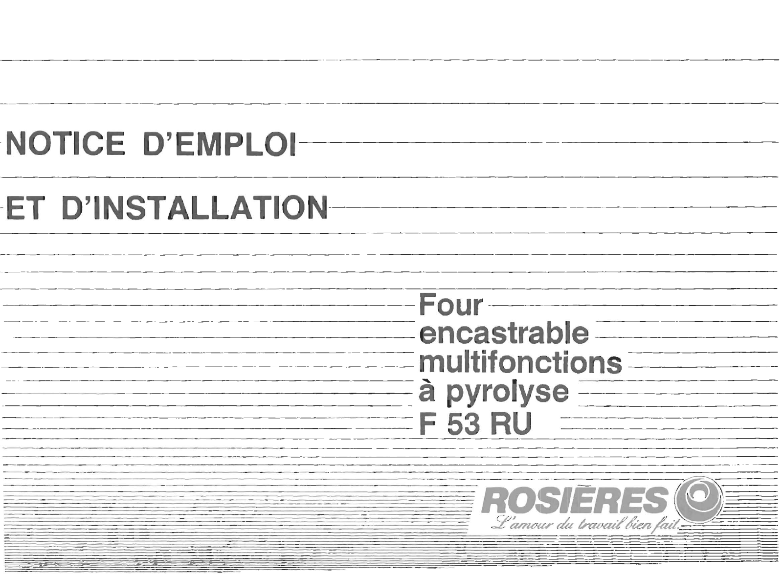 ROSIERES F 53 RU User Manual