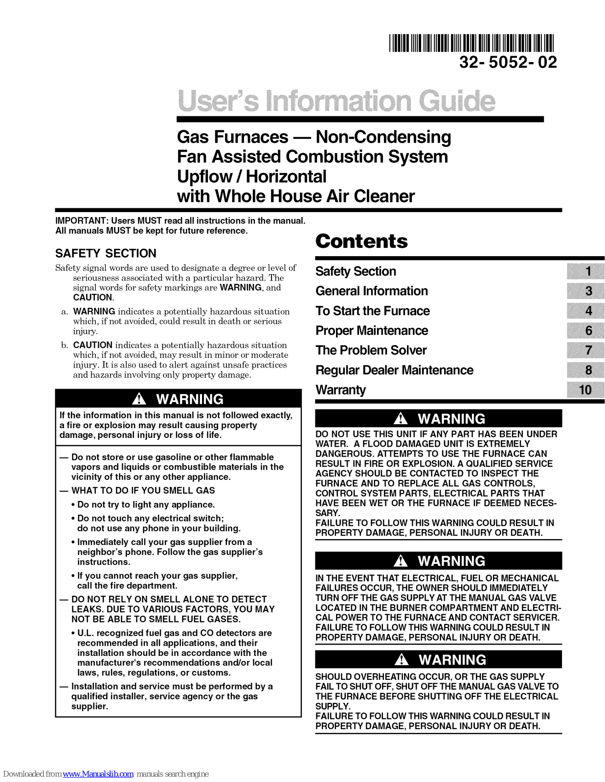 Trane ADD2B080A9362A, ADD2C100A User's Information Manual - ManualMachine.com