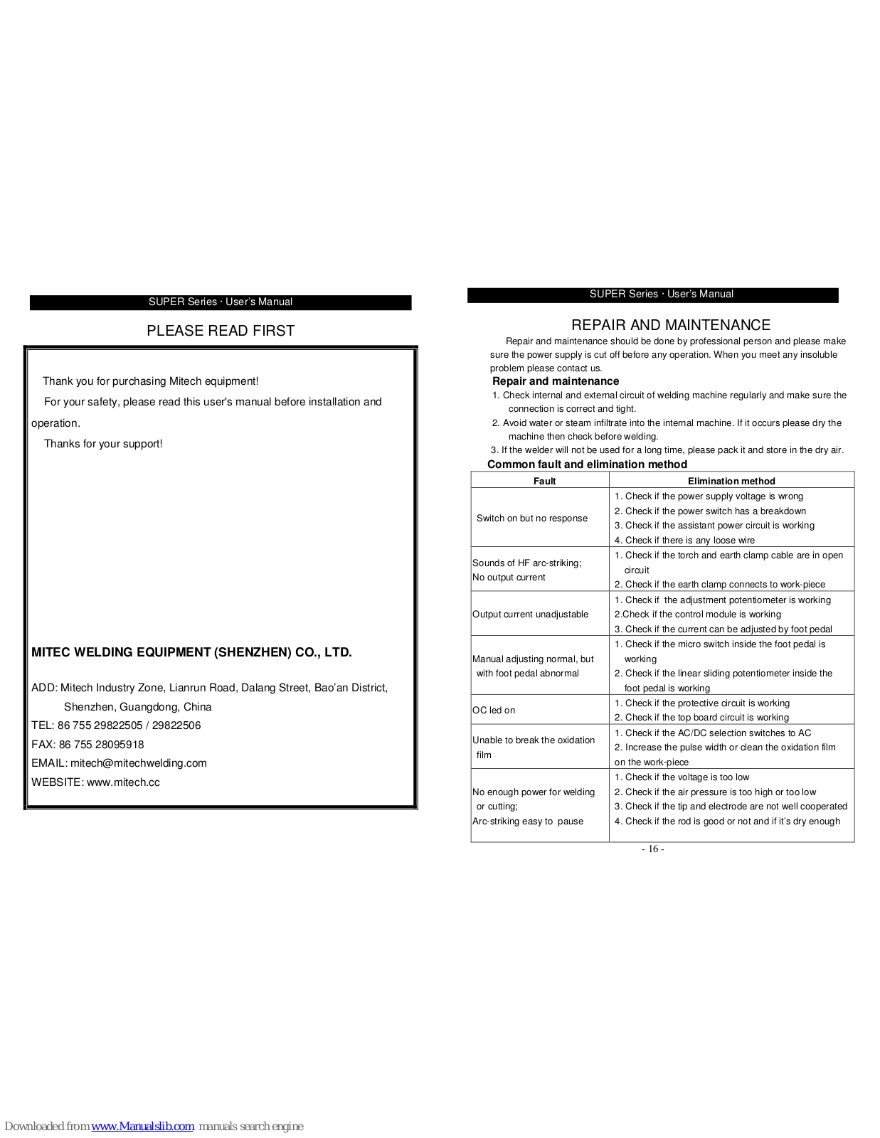 MiTEC super200, super200P User Manual