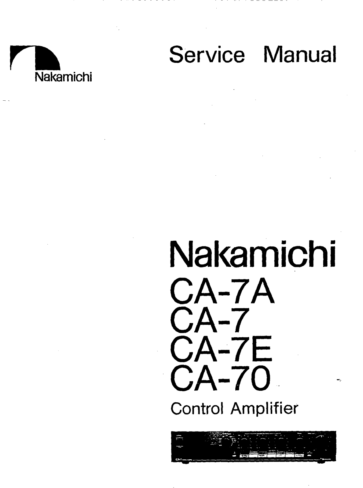 Nakamichi CA-7A, CA-7, CA-7E, CA-70 Service Manual