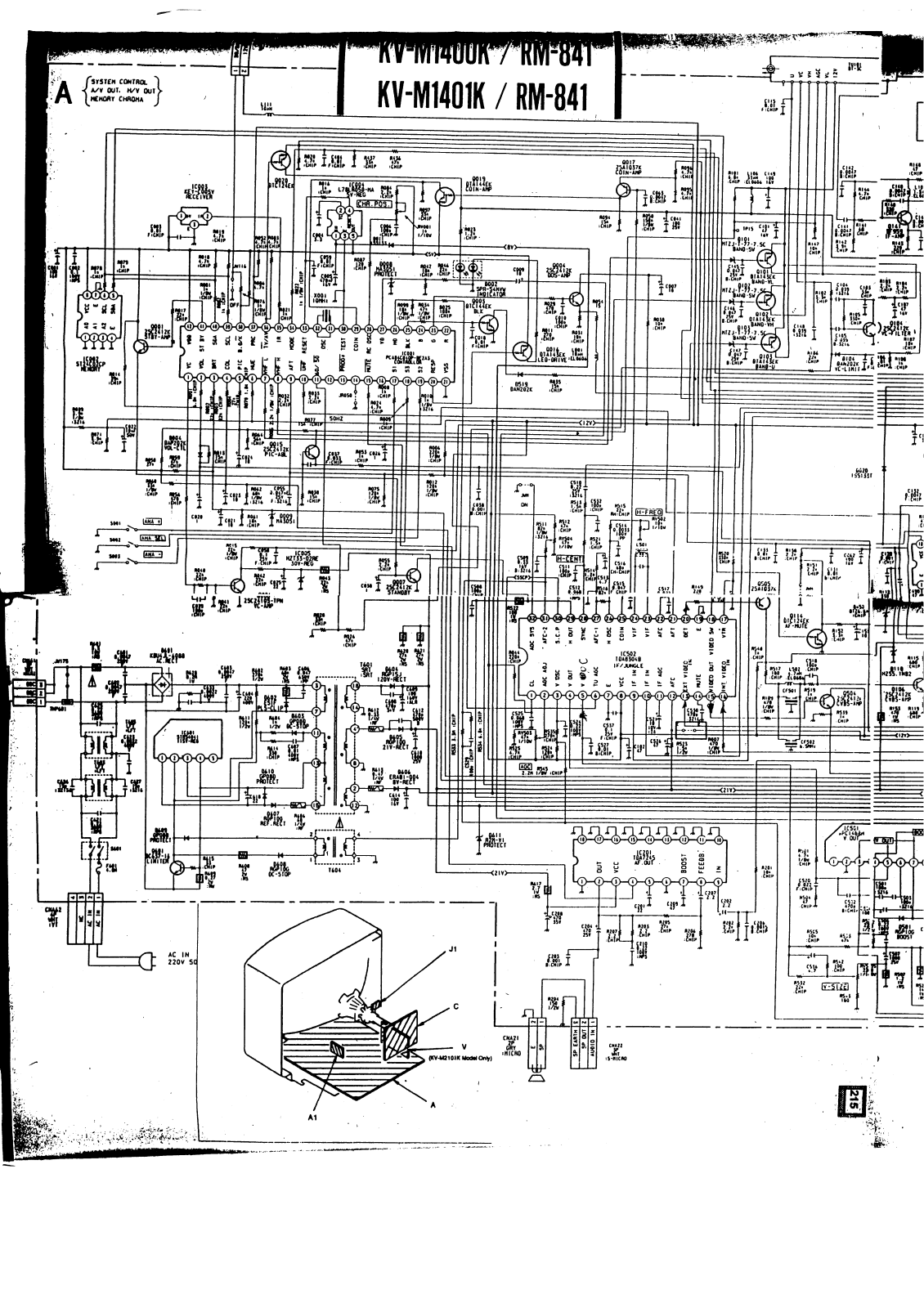 Sony KV-M1400, KV-M1401 Schematic