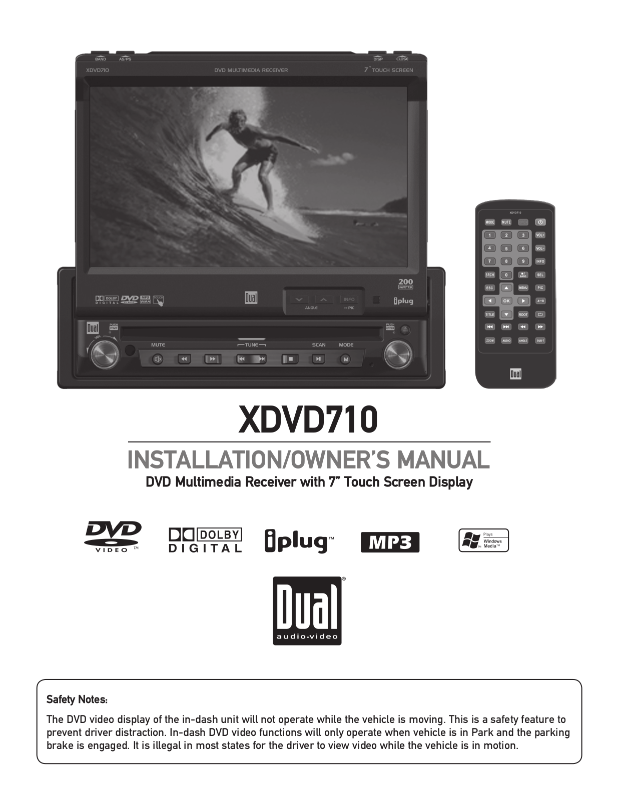 Dual XDVD710 User Manual