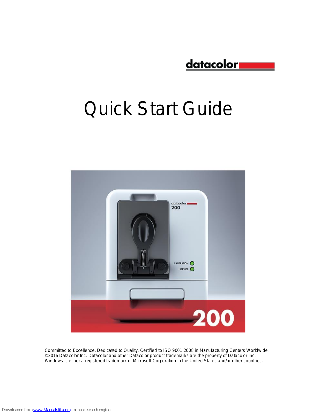 Datacolor 200 Quick Start Manual