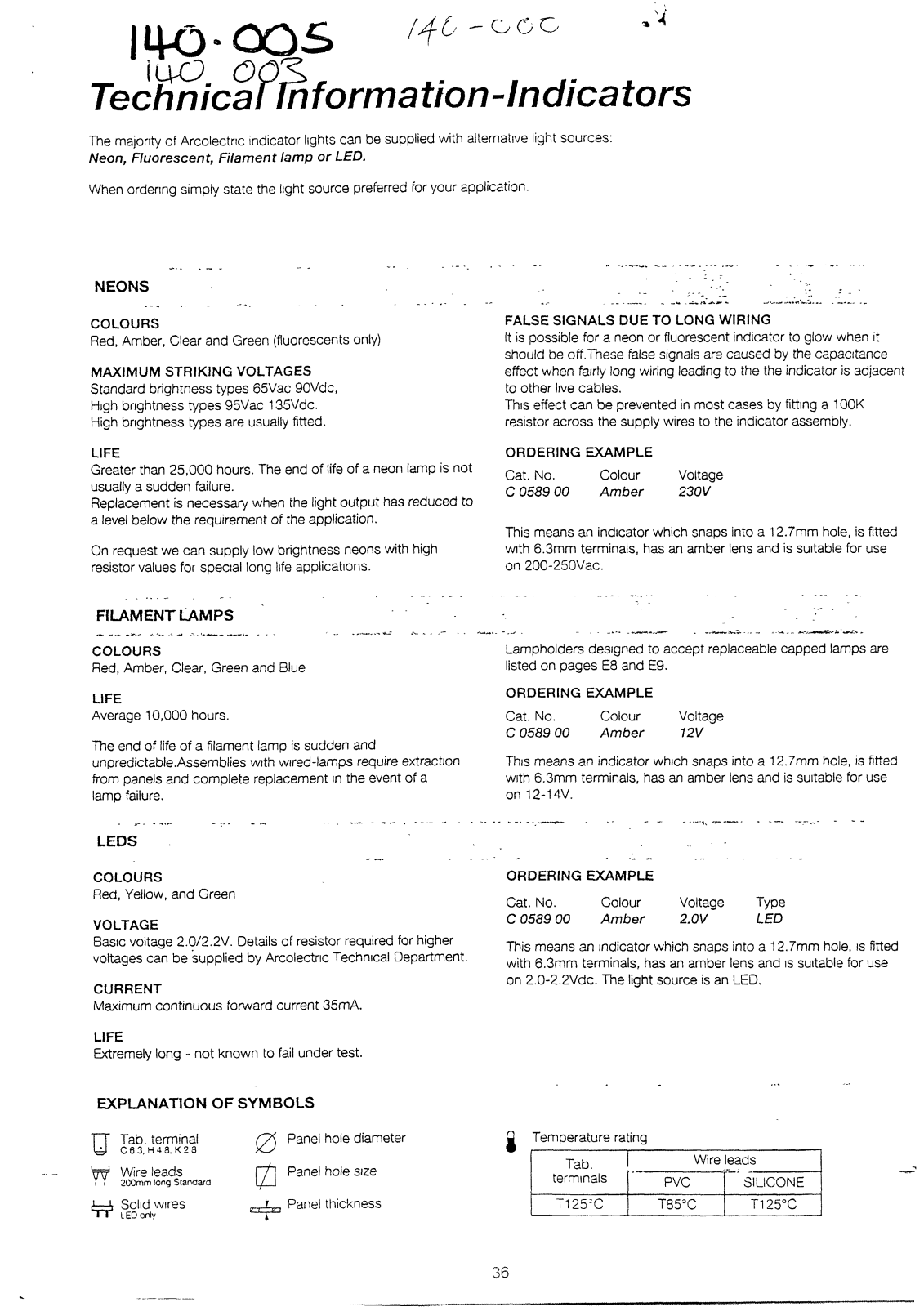 ARCOLECTRIC L0233OO, 0145OO, 1041OO, 1045OO, 0245OO User Manual