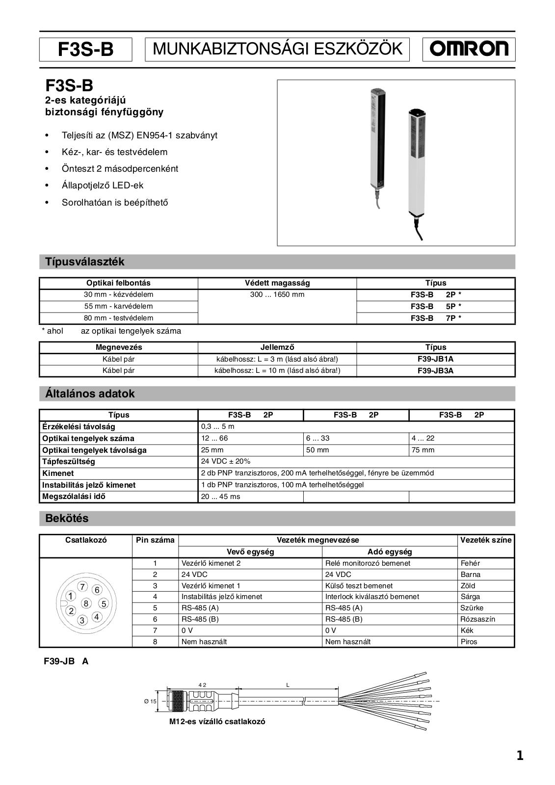 Omron F3S-B DATASHEET