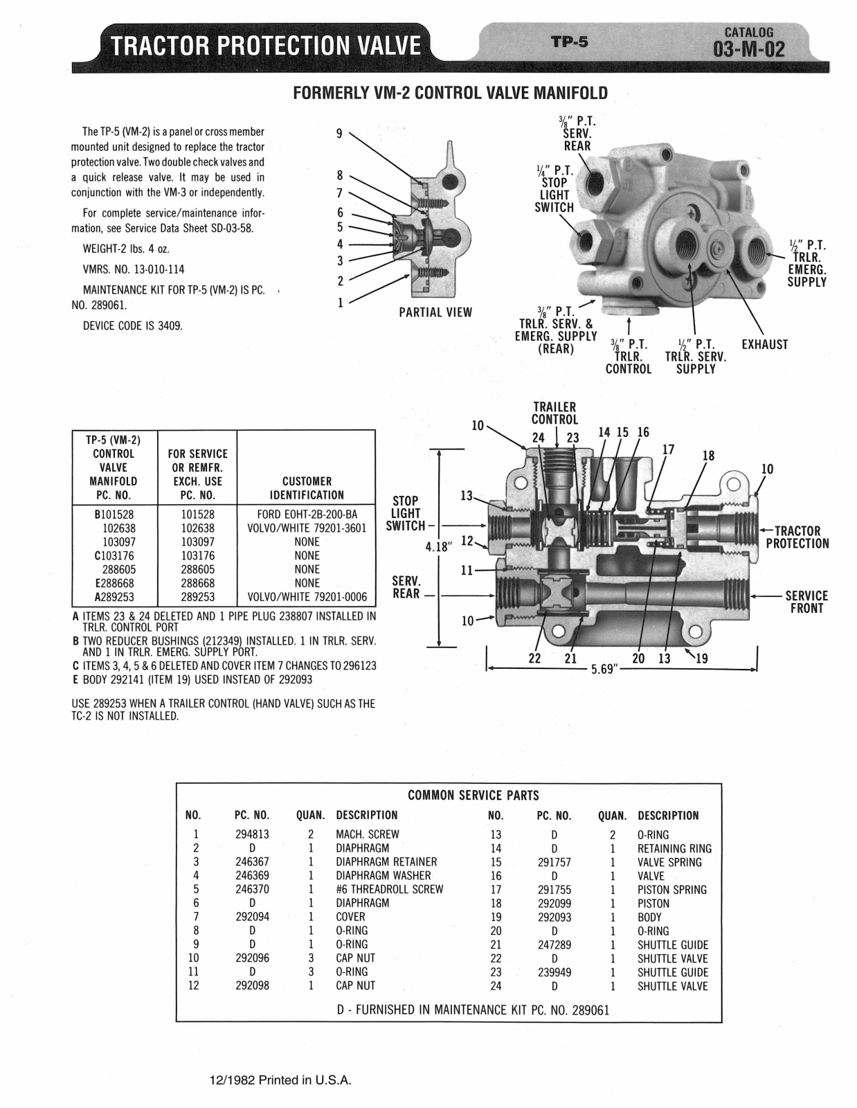 BENDIX 03-M-02 User Manual