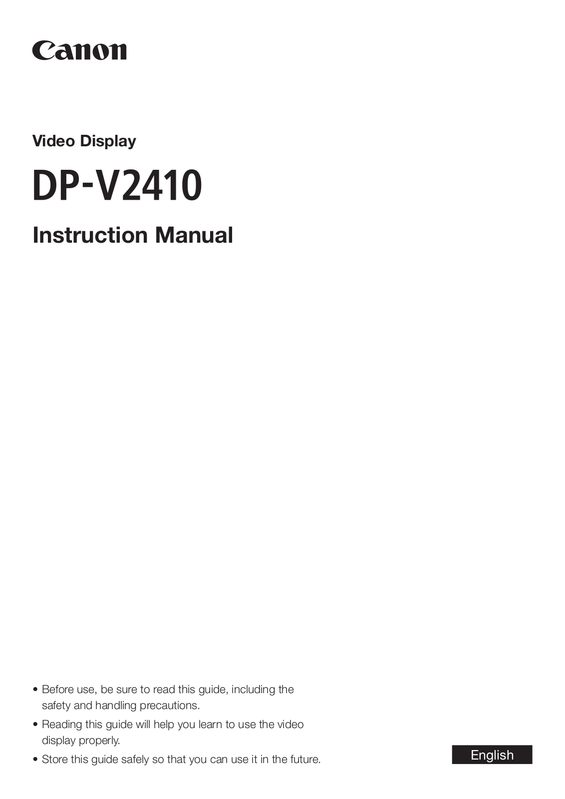 Canon DP-V2410 Instruction Manual