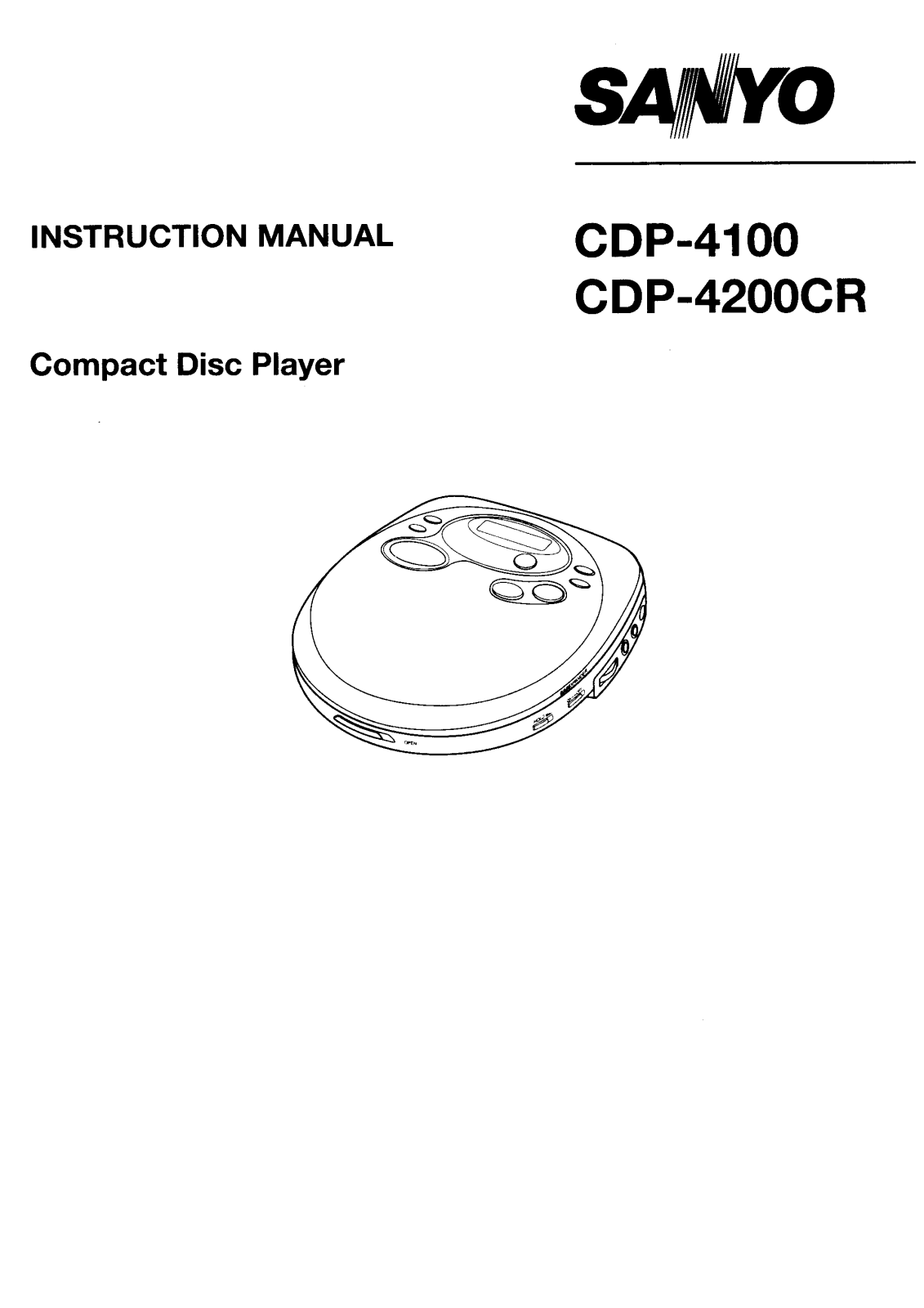 Sanyo CDP-4100, CDP-4200CR Instruction Manual