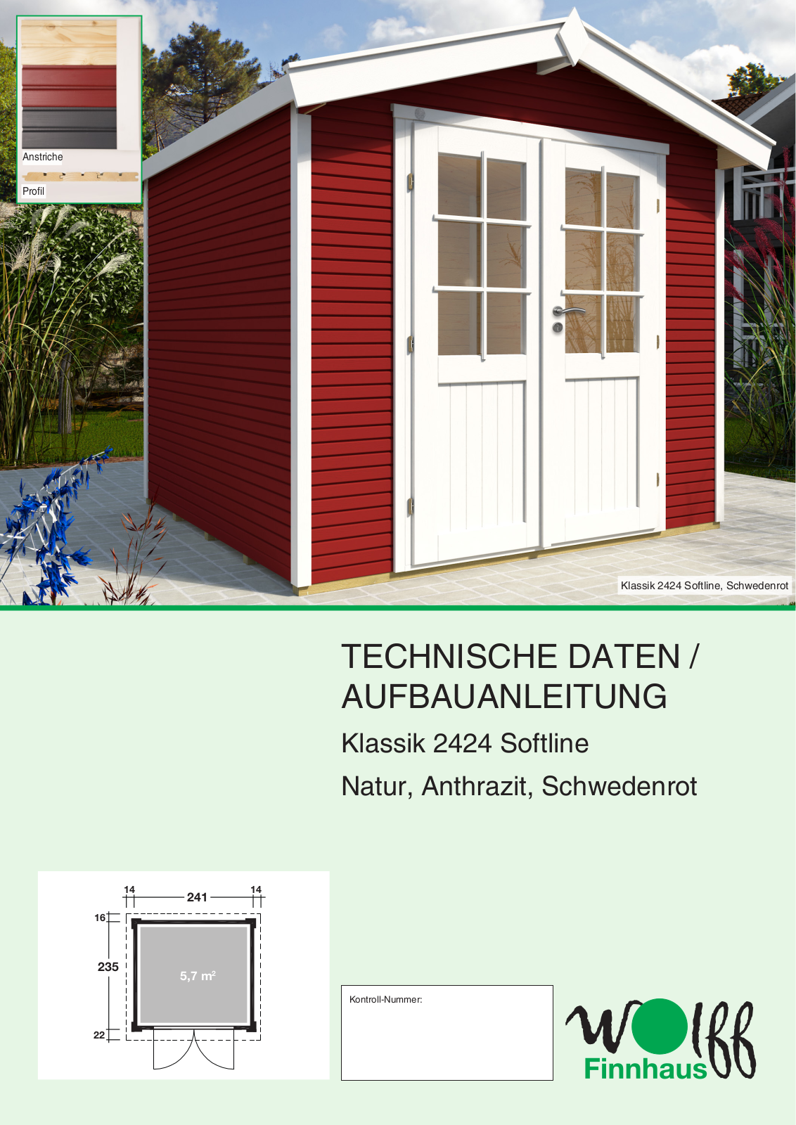 Wolff Finnhaus Klassik Softline 2424 operation manual