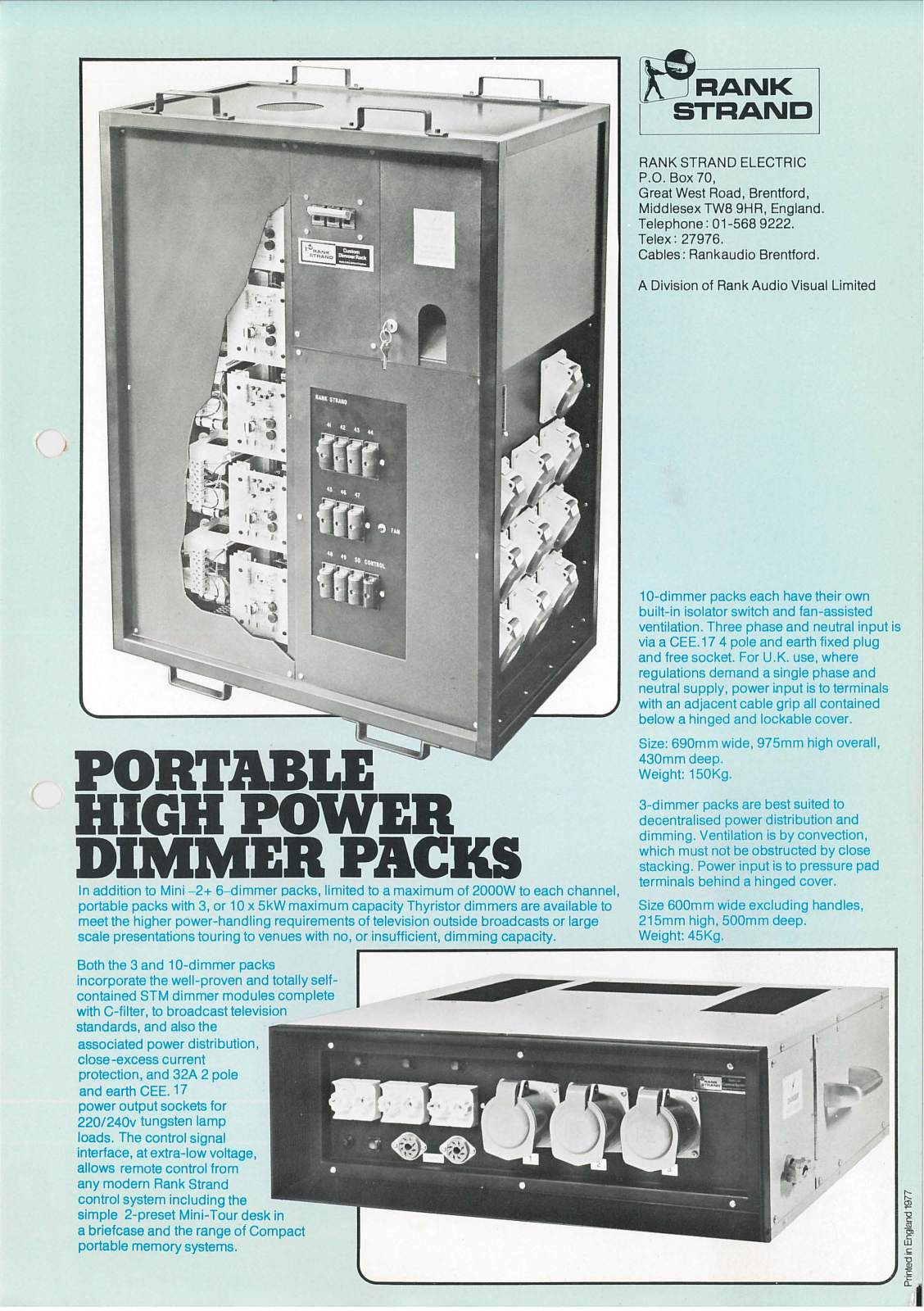 Strand Portable High Power Dimmer Pack Datasheet - ManualMachine.com
