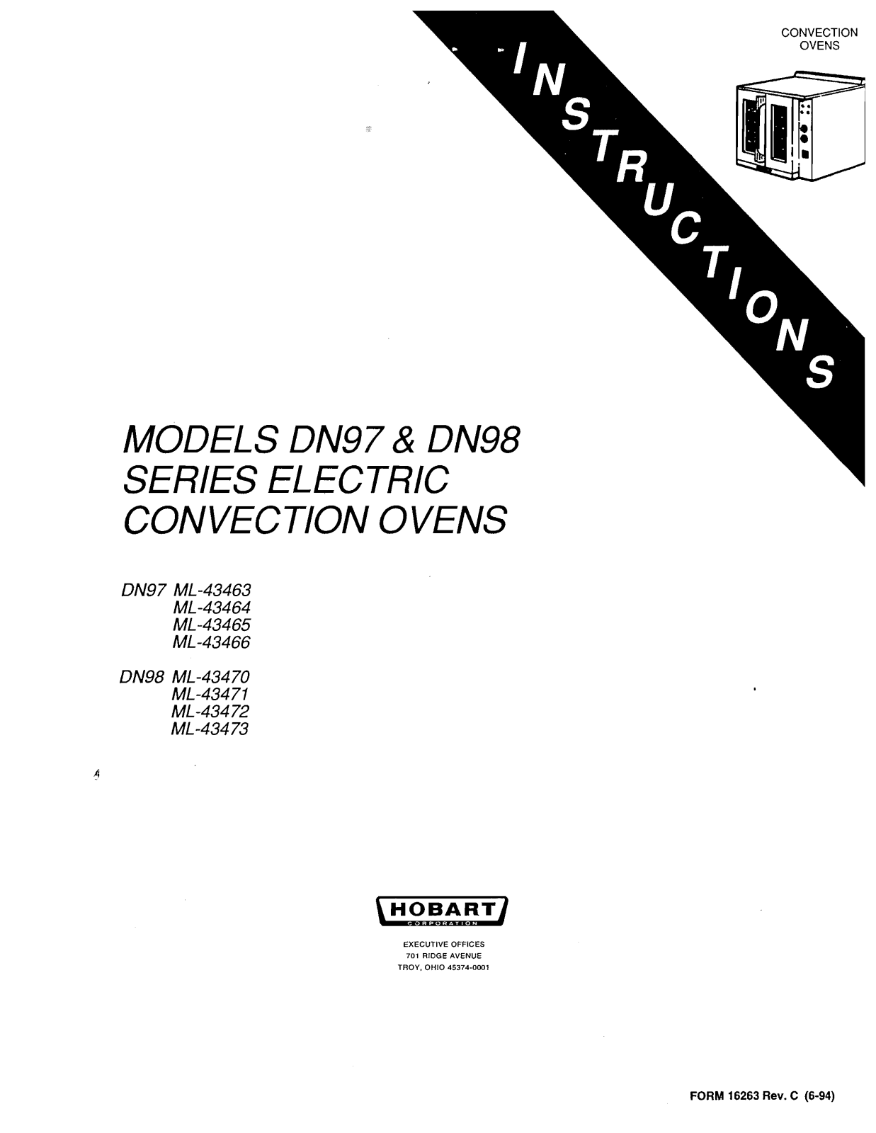 Hobart DN97 Installation Manual