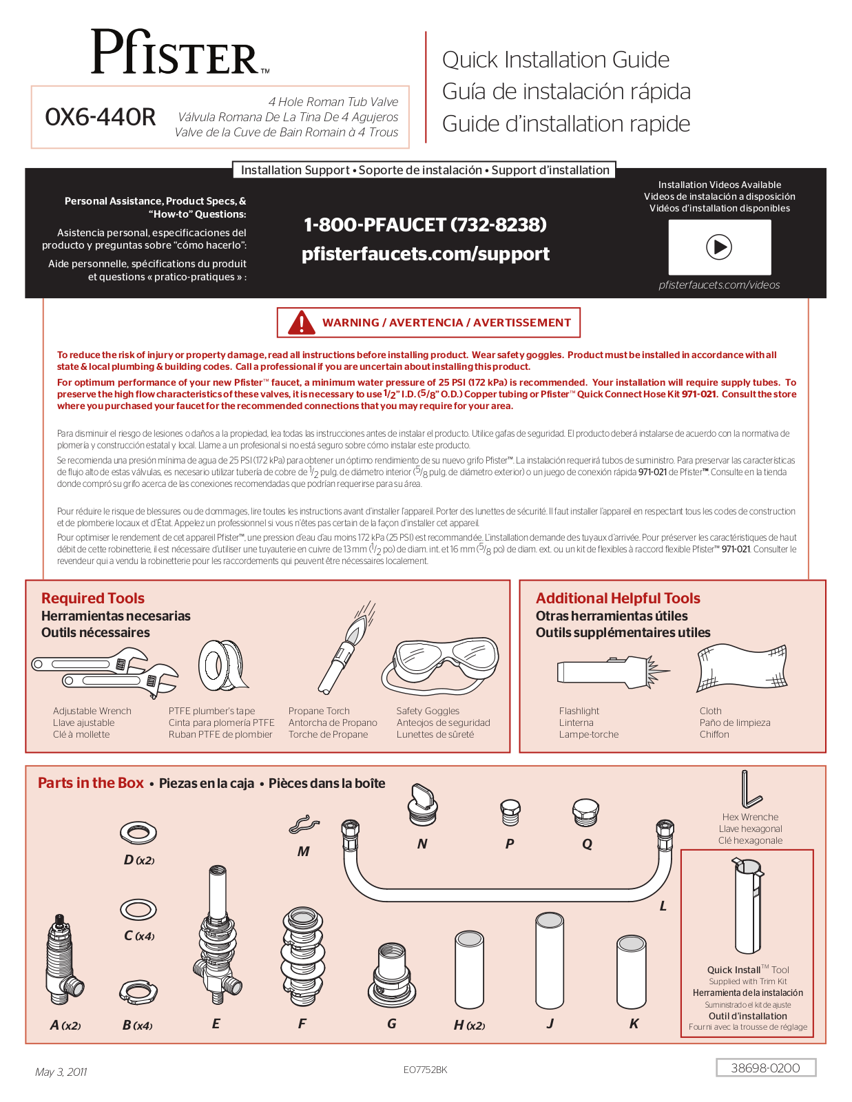 Pfister 0X6-440R User Manual