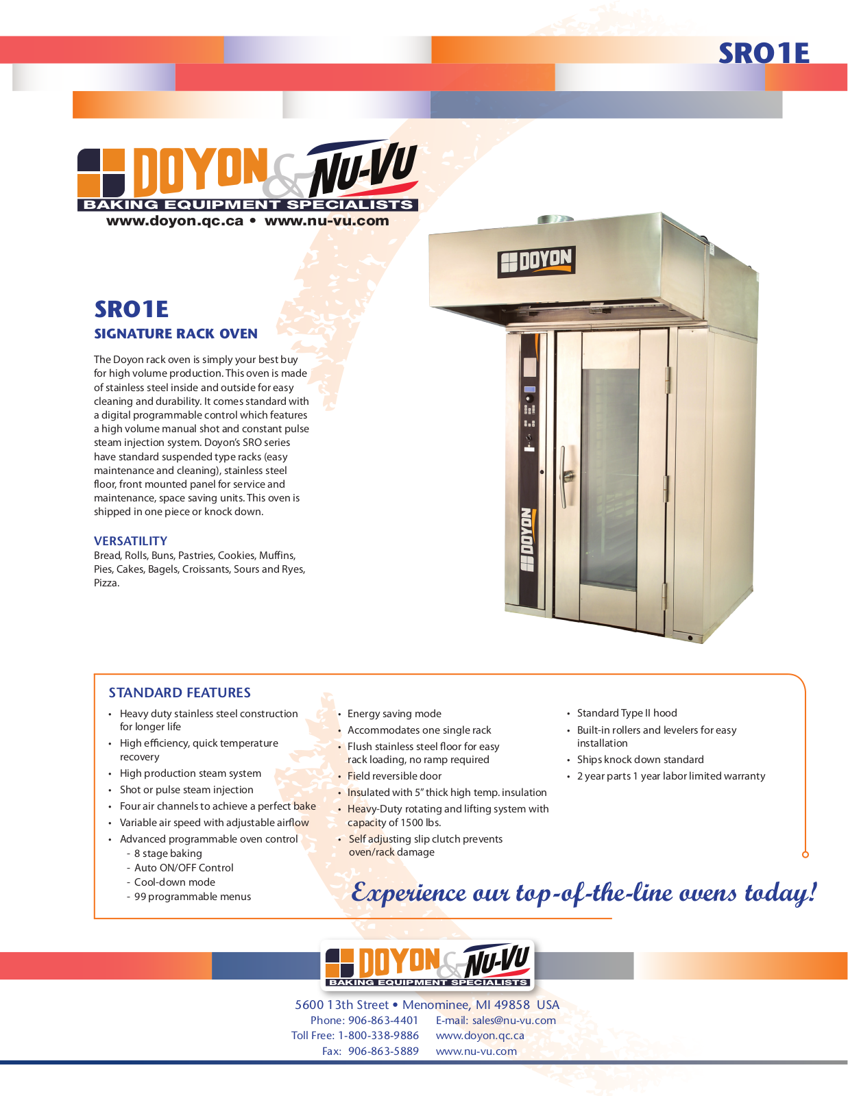 Doyon SRO1E User Manual