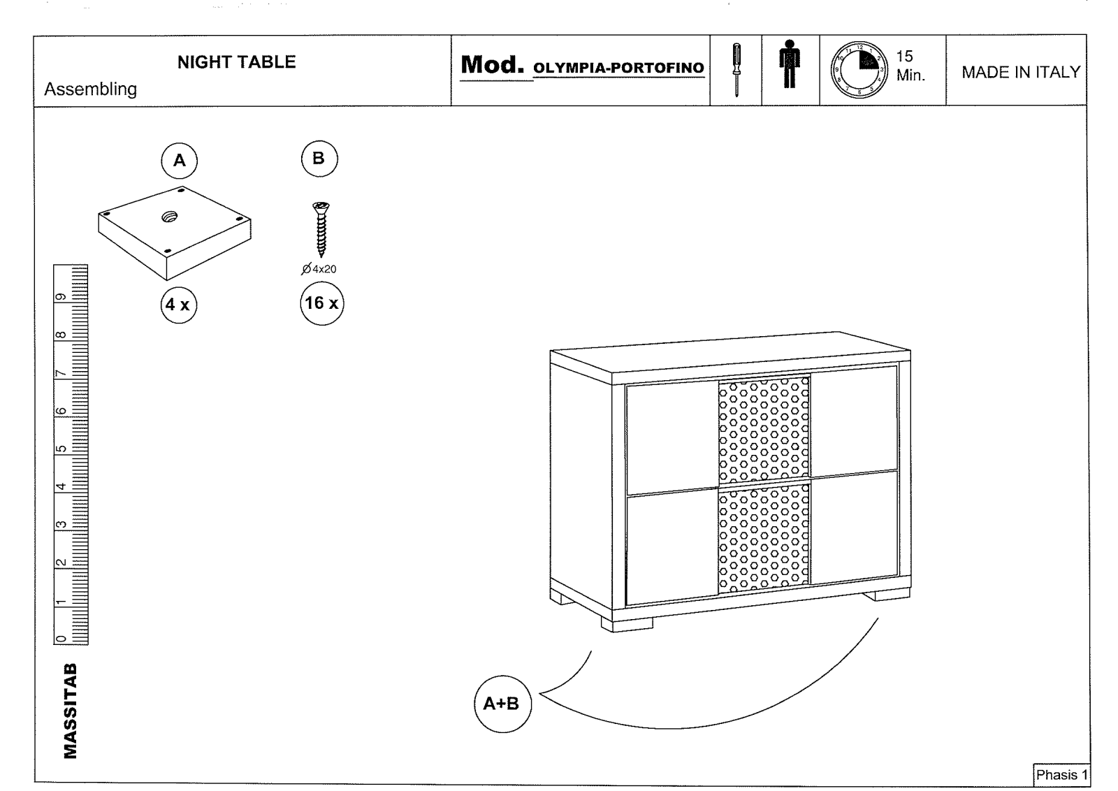 Milo Italia PORTOFNSAMGR42, OLYMPNSW21 Assembly Guide - ManualMachine.com