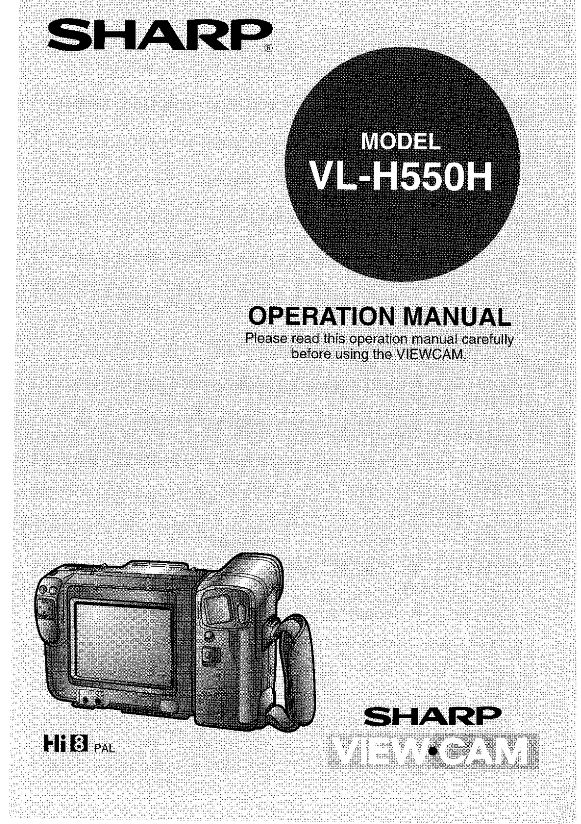 Sharp VL-H550H User Manual