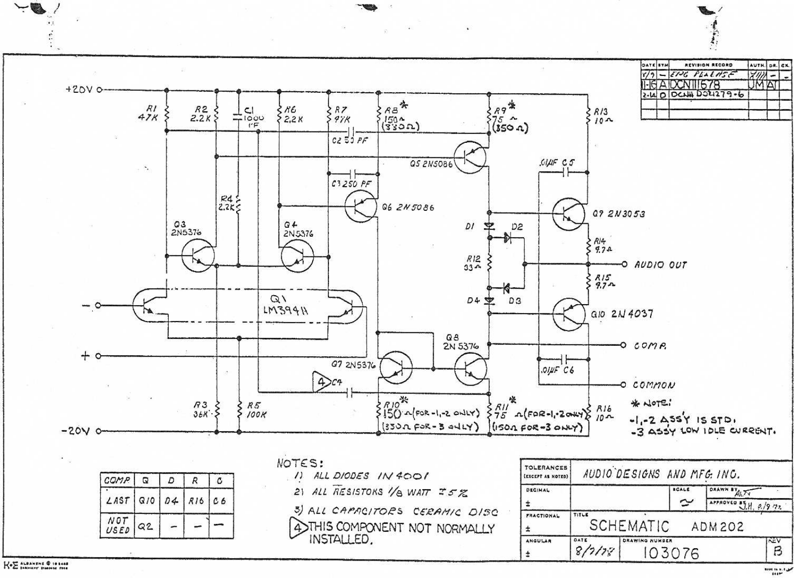 Audio Designs ADM202 Schematic - ManualMachine.com