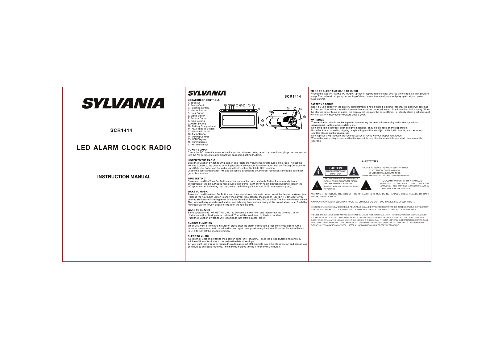 Sylvania SCR1414 User Manual