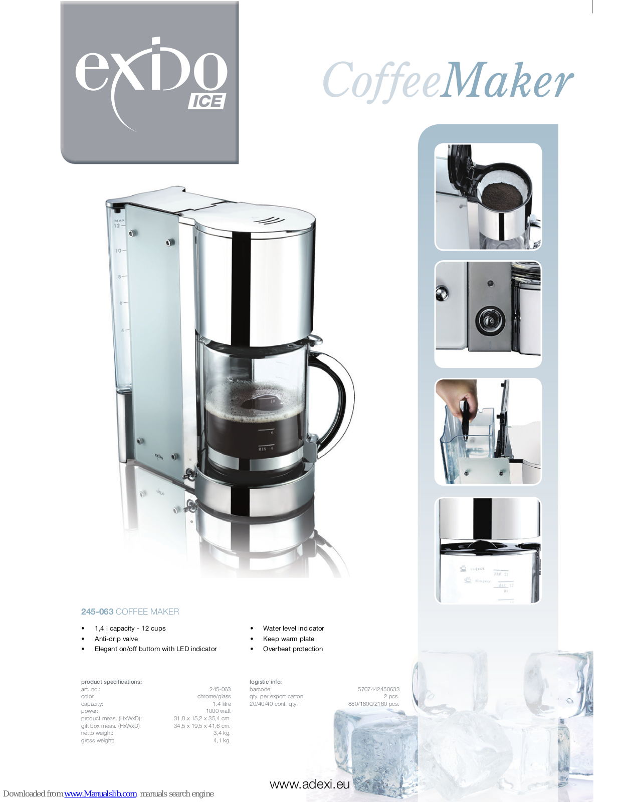 Exido 245-063 Specification Sheet - ManualMachine.com