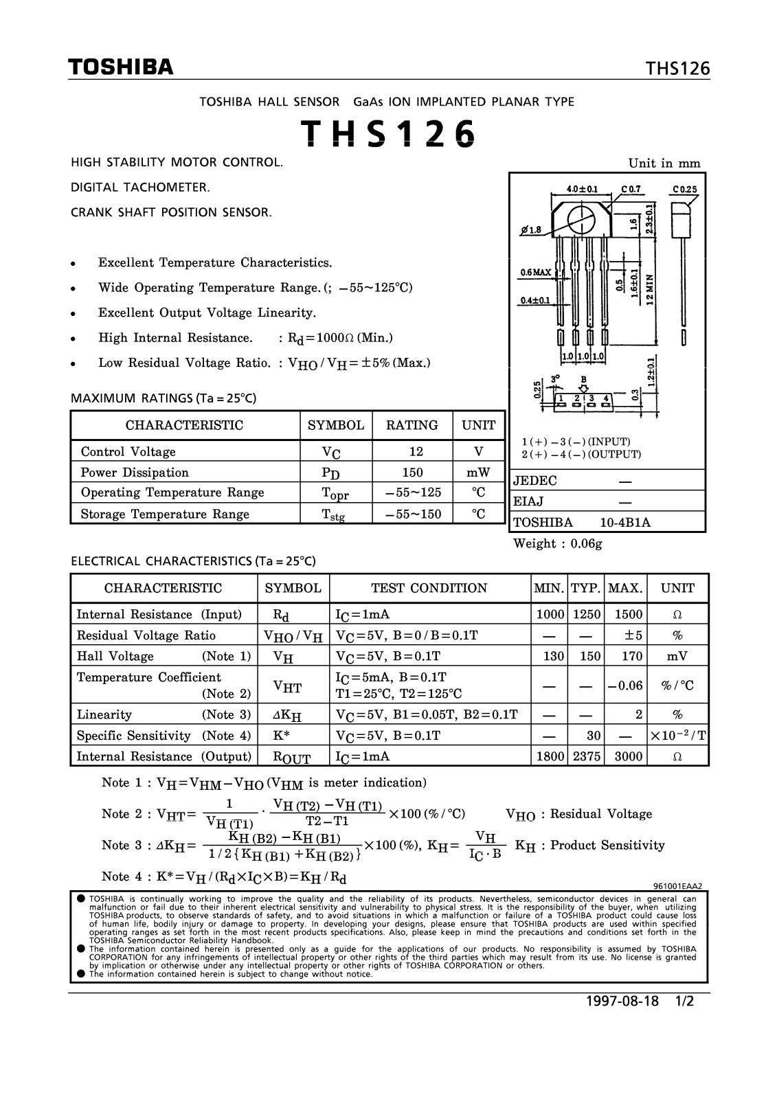 Toshiba THS126 Datasheet