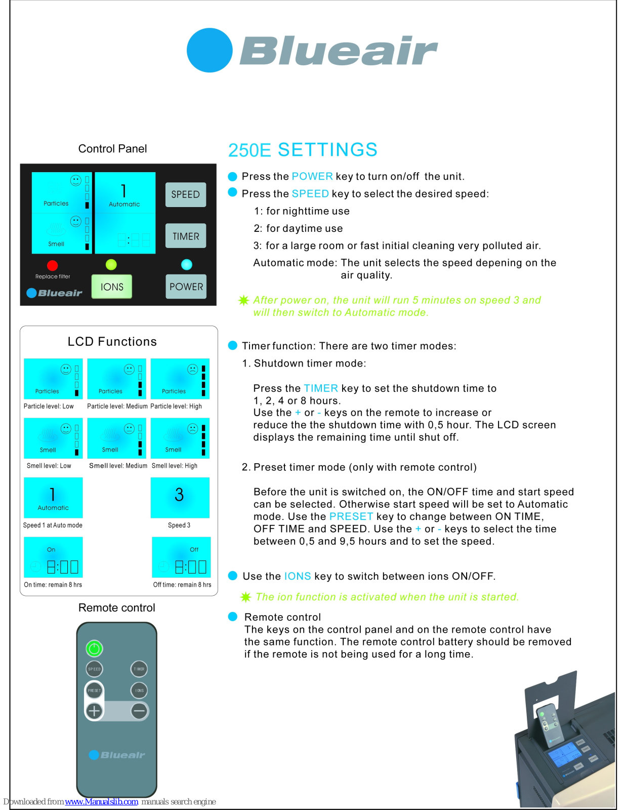 Blueair 250E User Manual