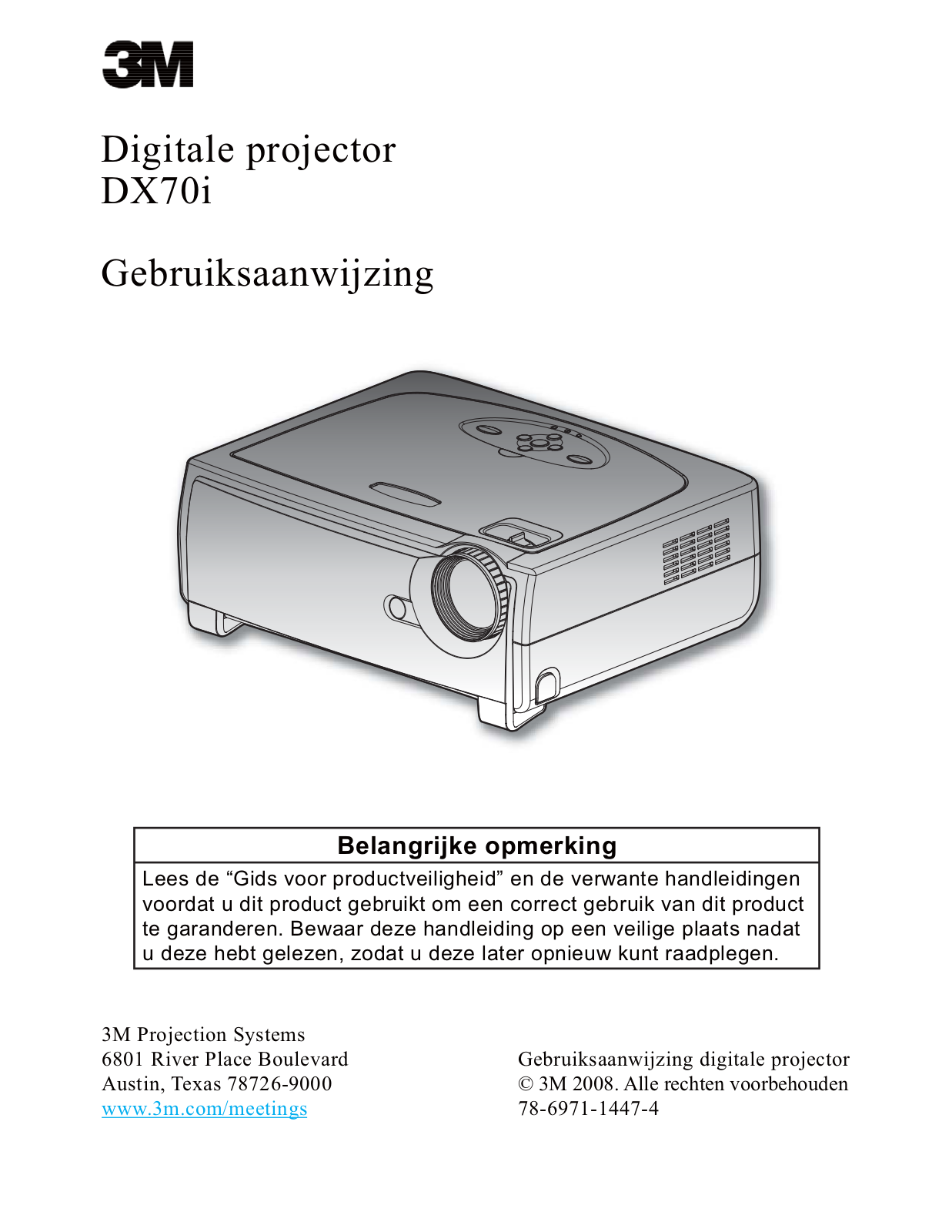 3M DX70i Operator Guide