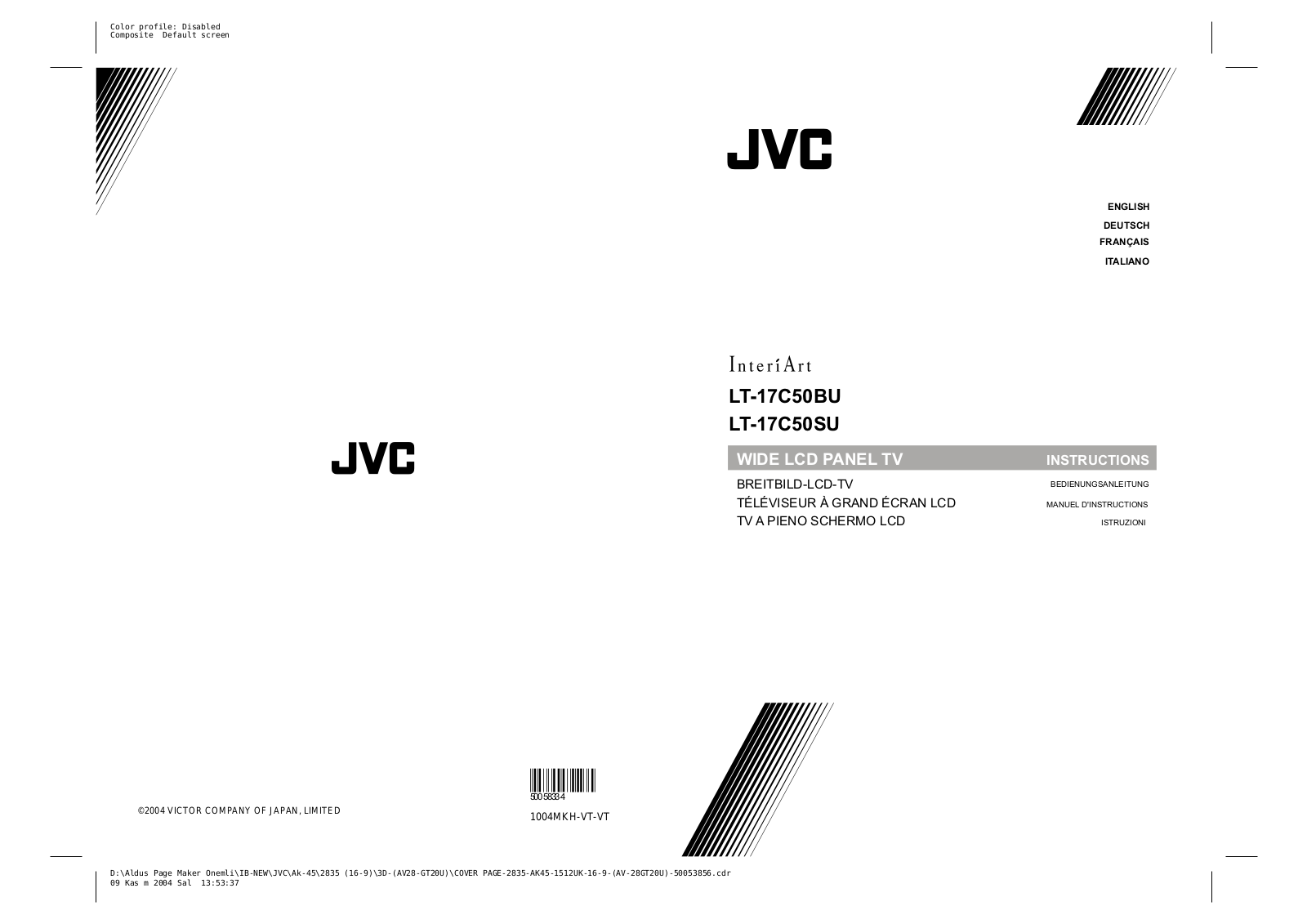 JVC LT-17C50BU, LT-17C50SU User Manual