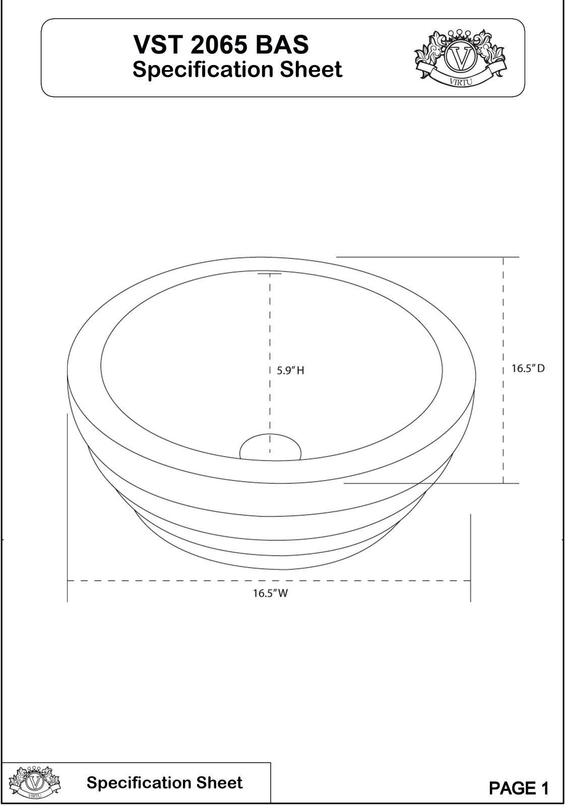 Virtu USA VTU1401 Specifications - ManualMachine.com