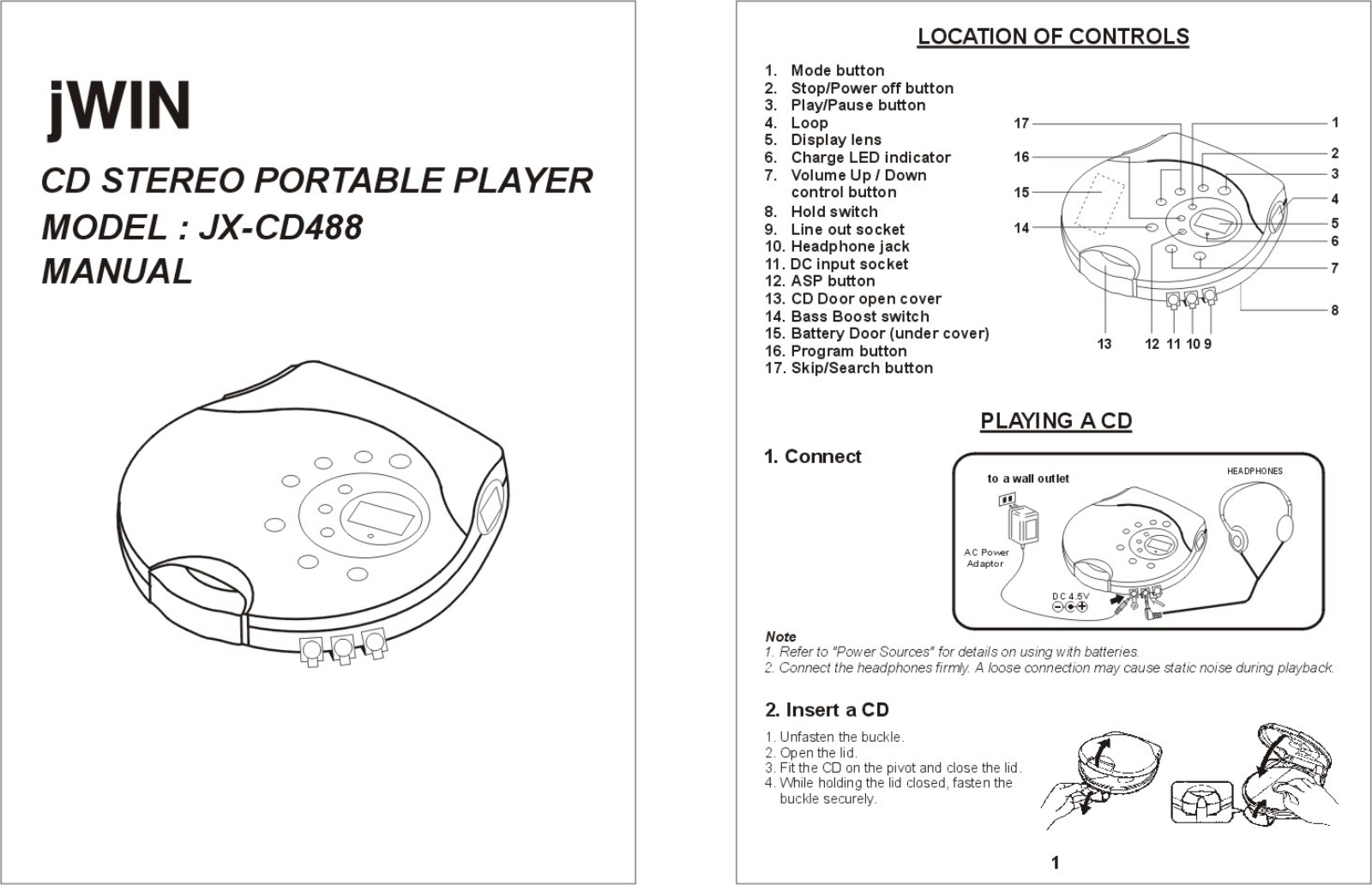 Jwin JX-CD488 User Manual