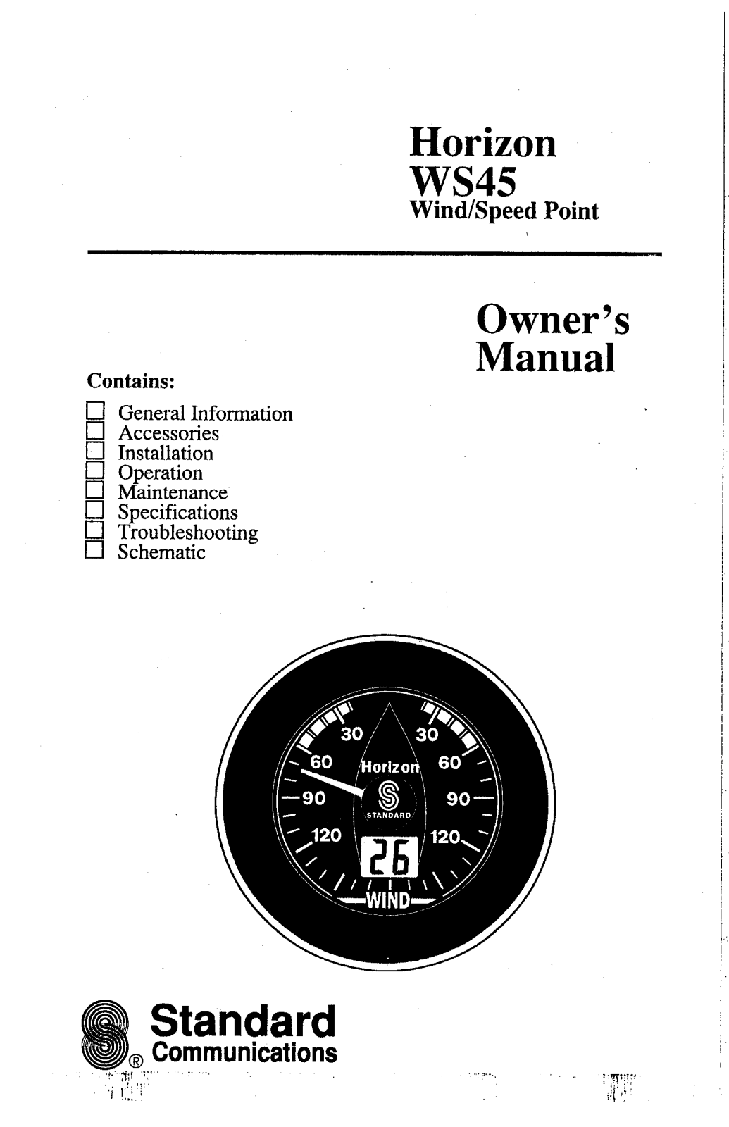 Standard Horizon WS45 Owner's Manual