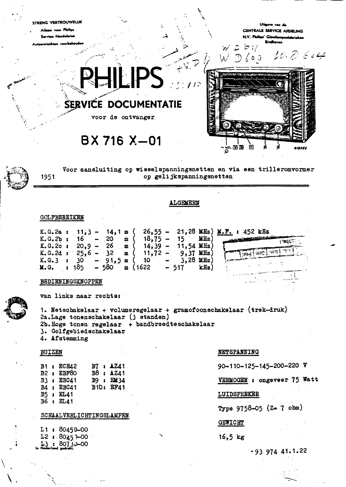 Philips BX716X Schematic
