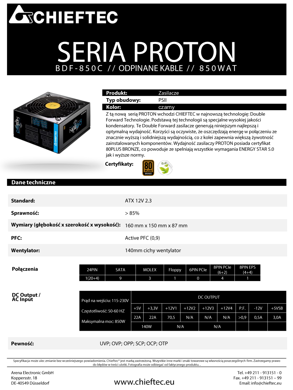 Chieftec BDF-850C User Manual