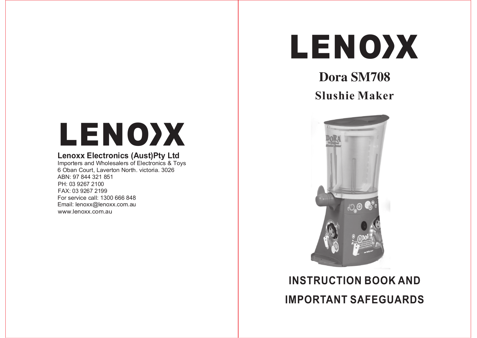 Lenoxx SM708 Instruction Manual