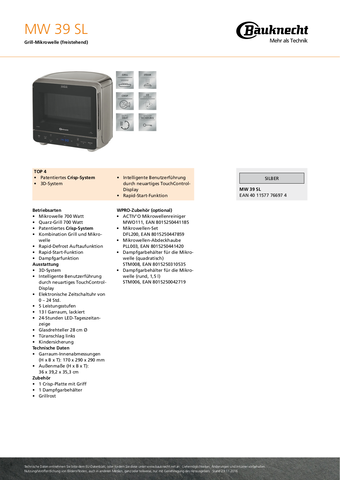 Bauknecht MW 39 SL User Manual