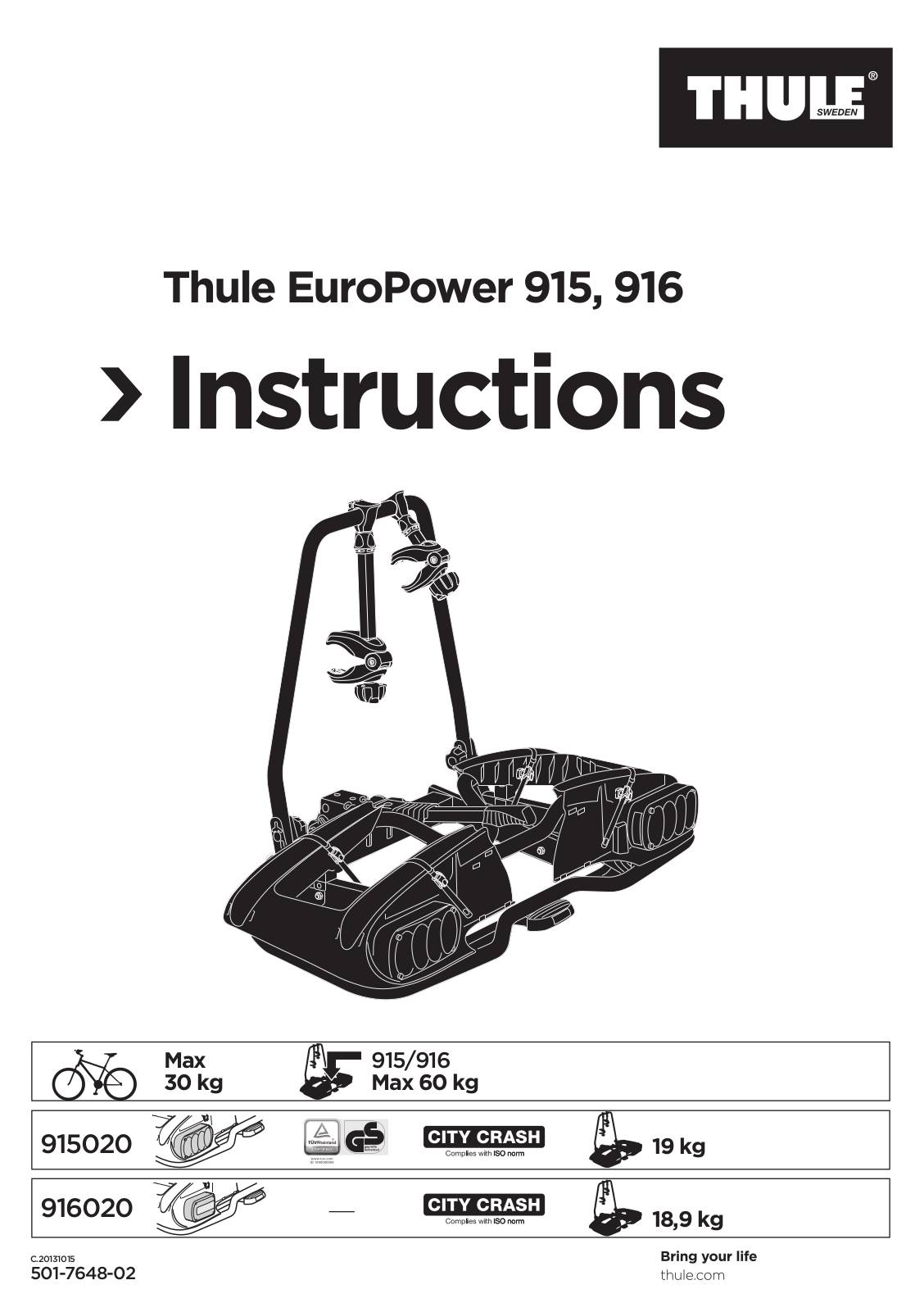 Thule EuroPower 915 User Manual