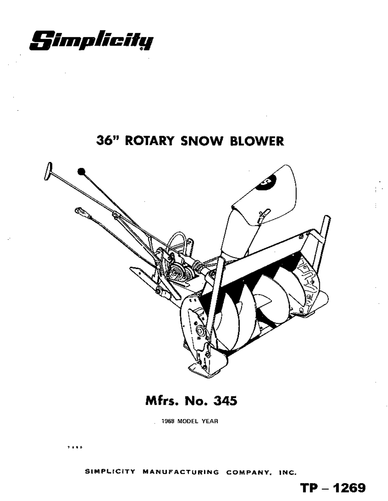 Simplicity TP - 1269 User Manual