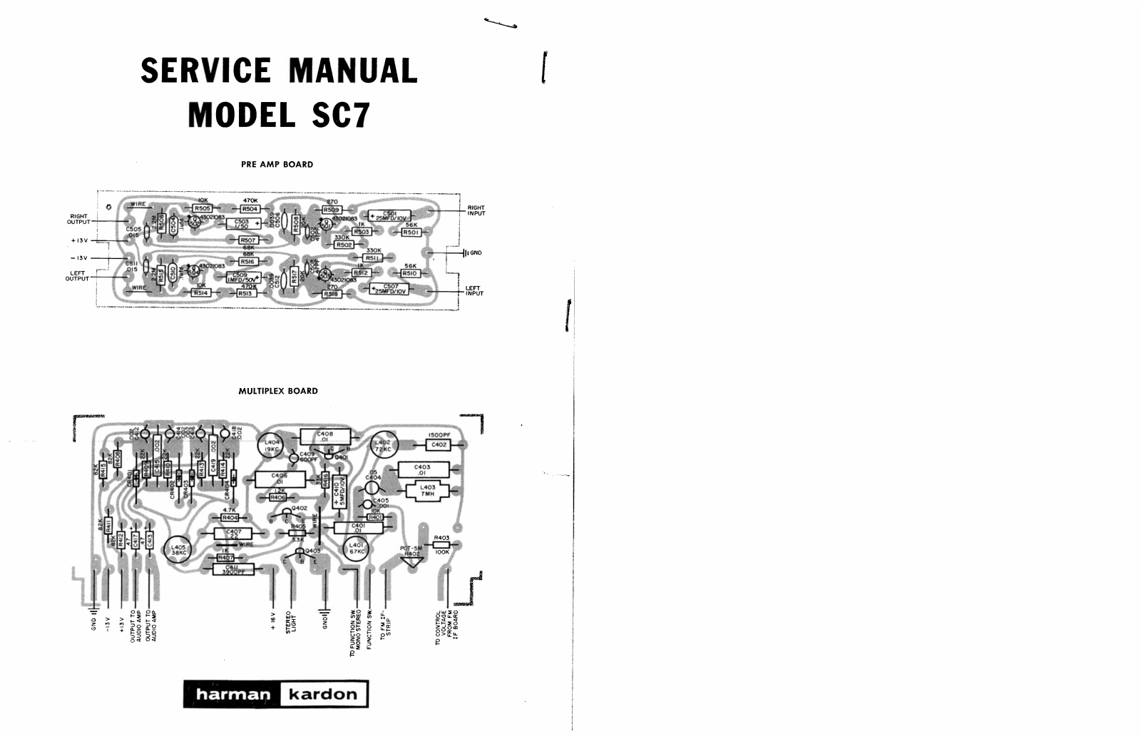 Harman Kardon SC-7 Service Manual