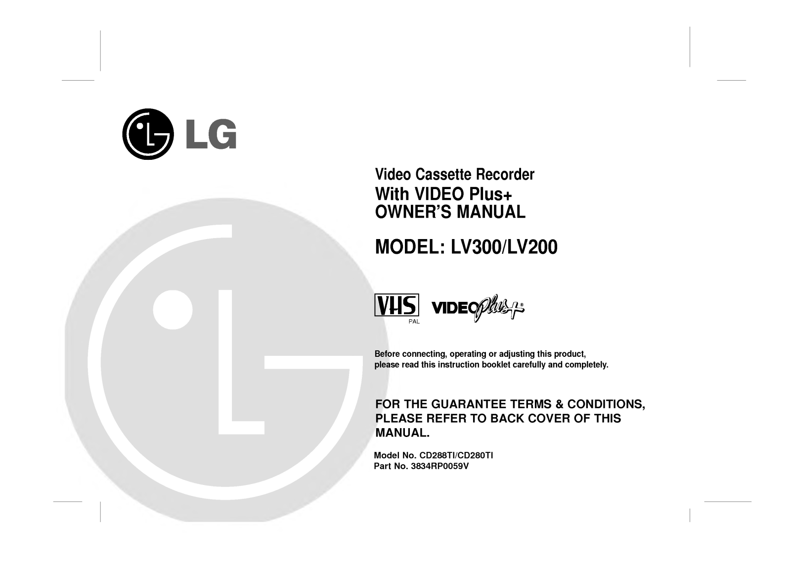 LG LV300, LV200 Manual