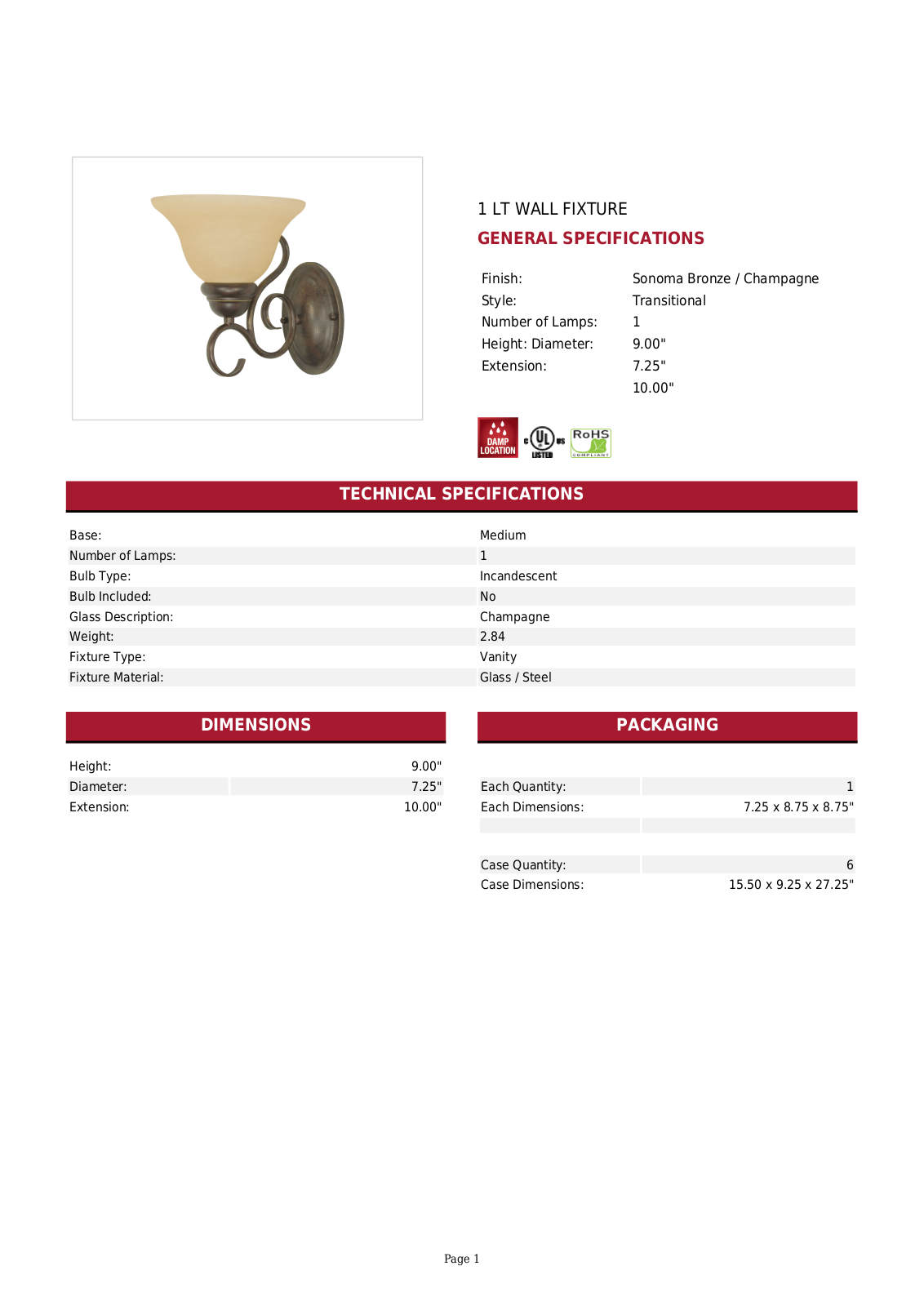 Lark Manor™ W004778921 Specifications - ManualMachine.com