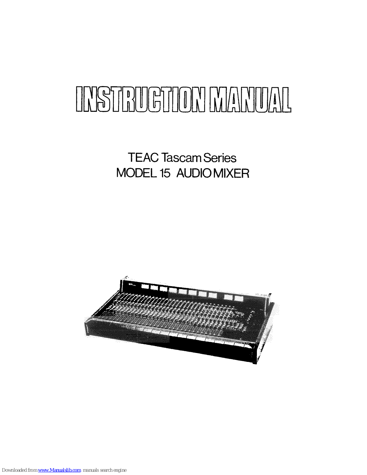 Teac Tascam Series 15 Instruction Manual