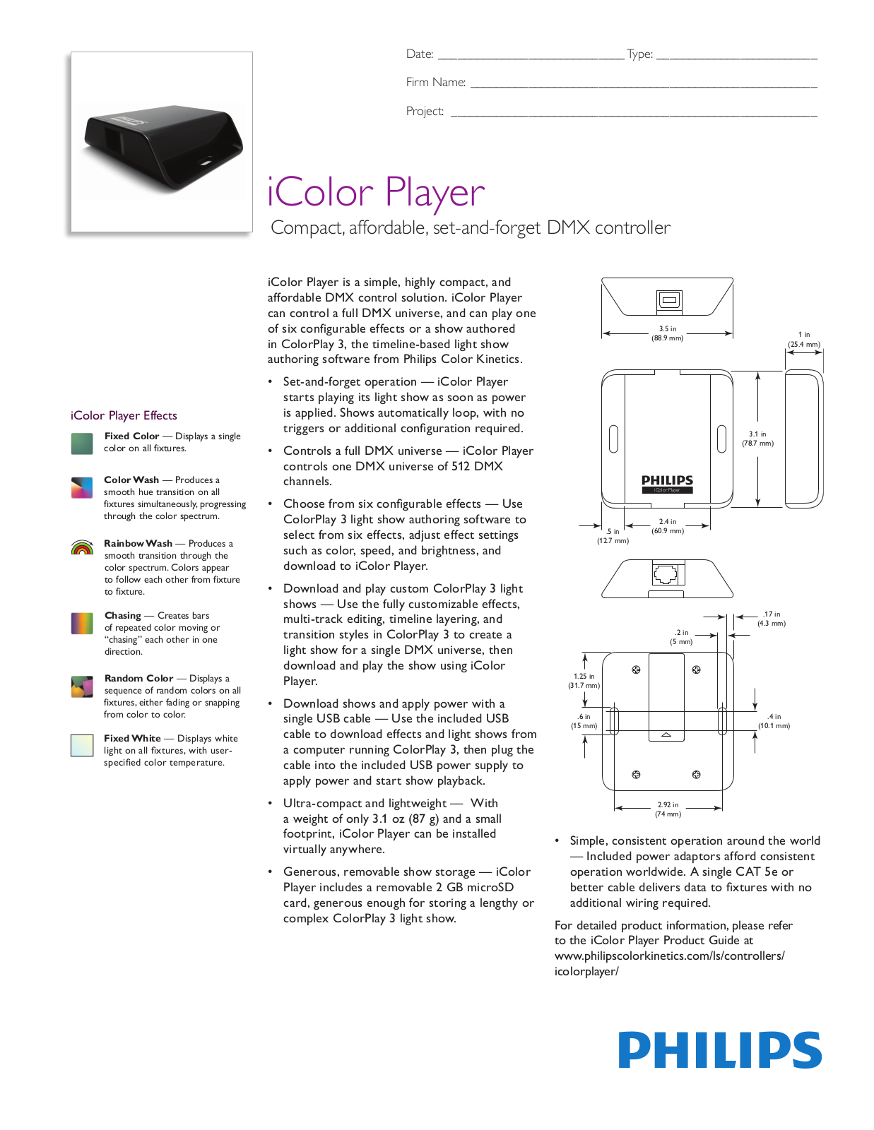 Philips Color Kinetics 103-000027-00 User Manual