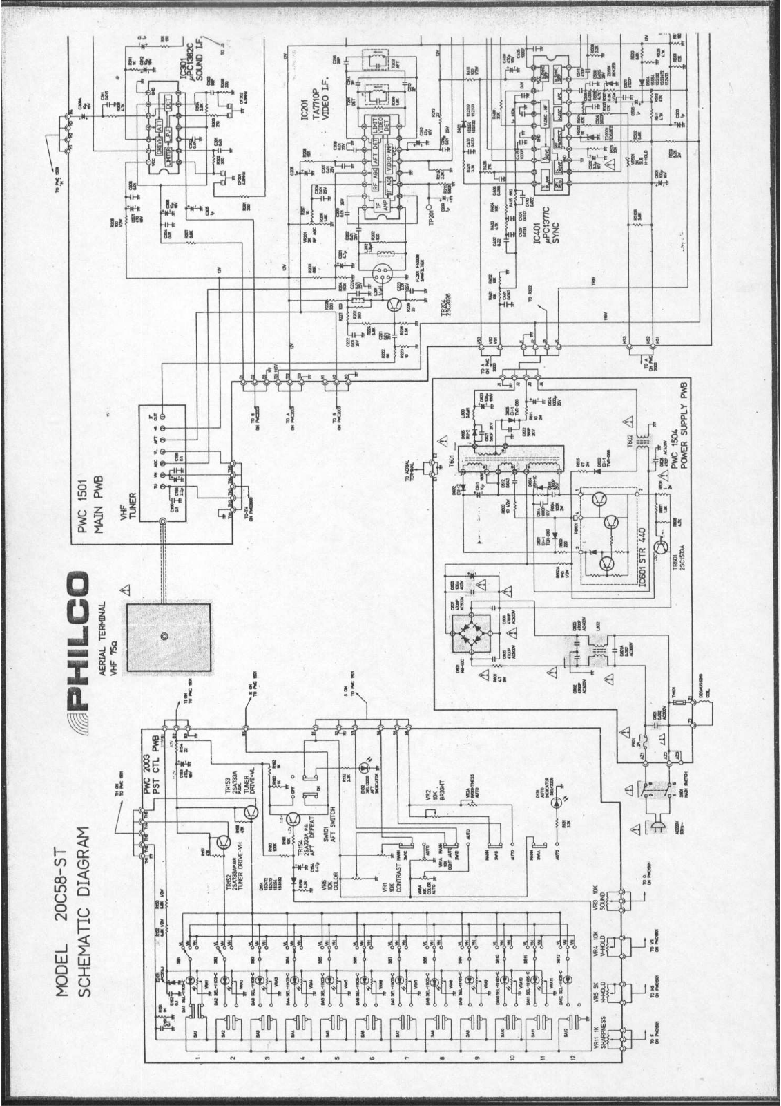 Philco 20C58-ST Schematic