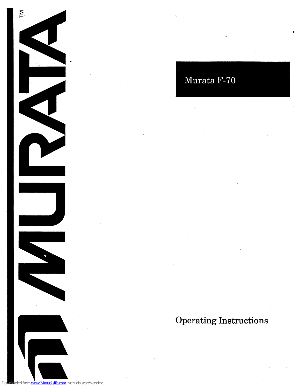 Murata F-70 Operating Instructions Manual - ManualMachine.com