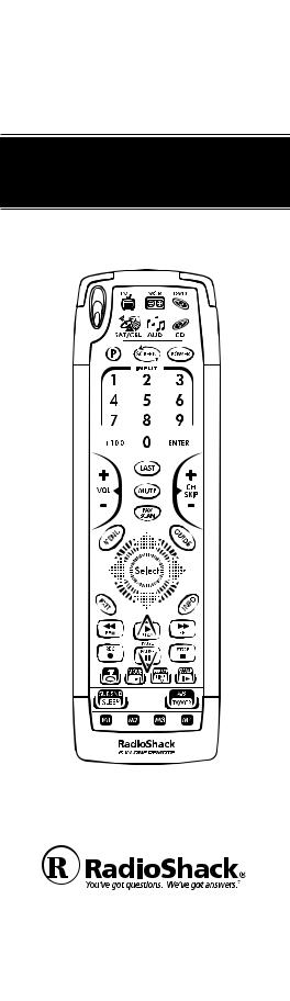 Radio Shack 6-IN-ONE TOUCHSCREEN REMOTE User Manual