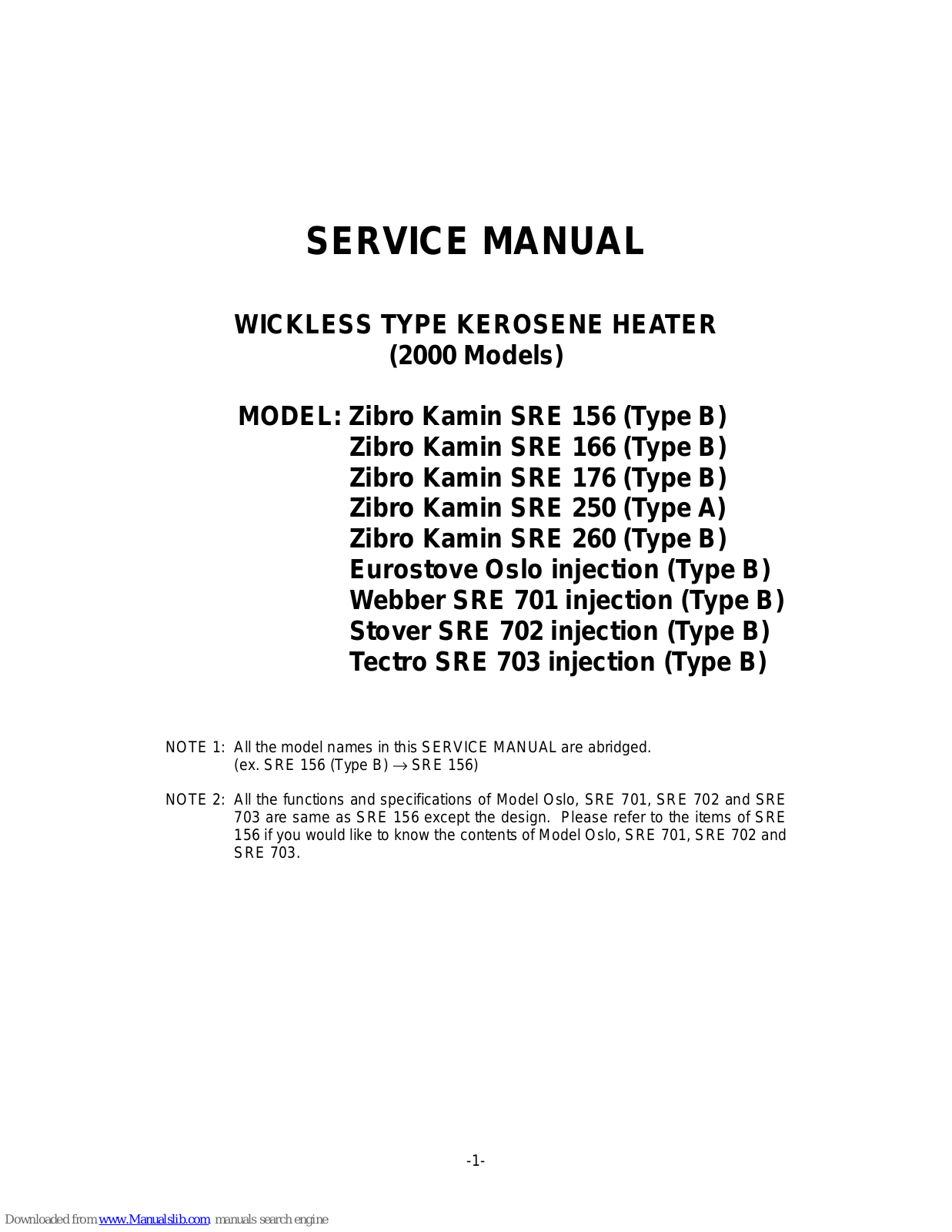 Zibro Kamin SRE 156 (Type B), Kamin SRE 260 (Type B), Kamin SRE 250 (Type A), Kamin SRE 176 (Type B), Eurostove Oslo injection (Type B) Service Manual